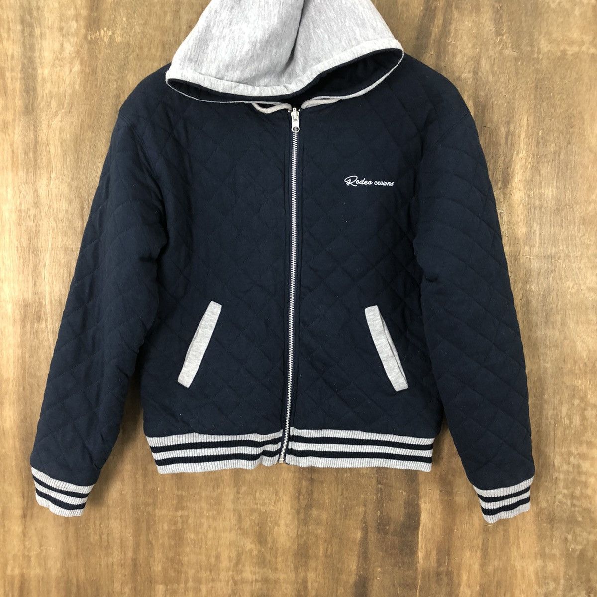 Japanese Brand Vintage Rodeo Crows Zip-Up Hoodie Dark Blue #175 Size US M / EU 48-50 / 2 - 6 Thumbnail