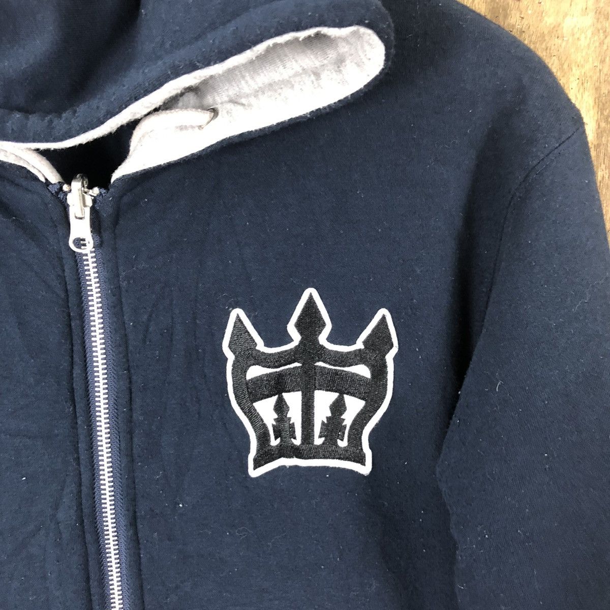 Japanese Brand Vintage Rodeo Crows Zip-Up Hoodie Dark Blue #175 Size US M / EU 48-50 / 2 - 12 Thumbnail