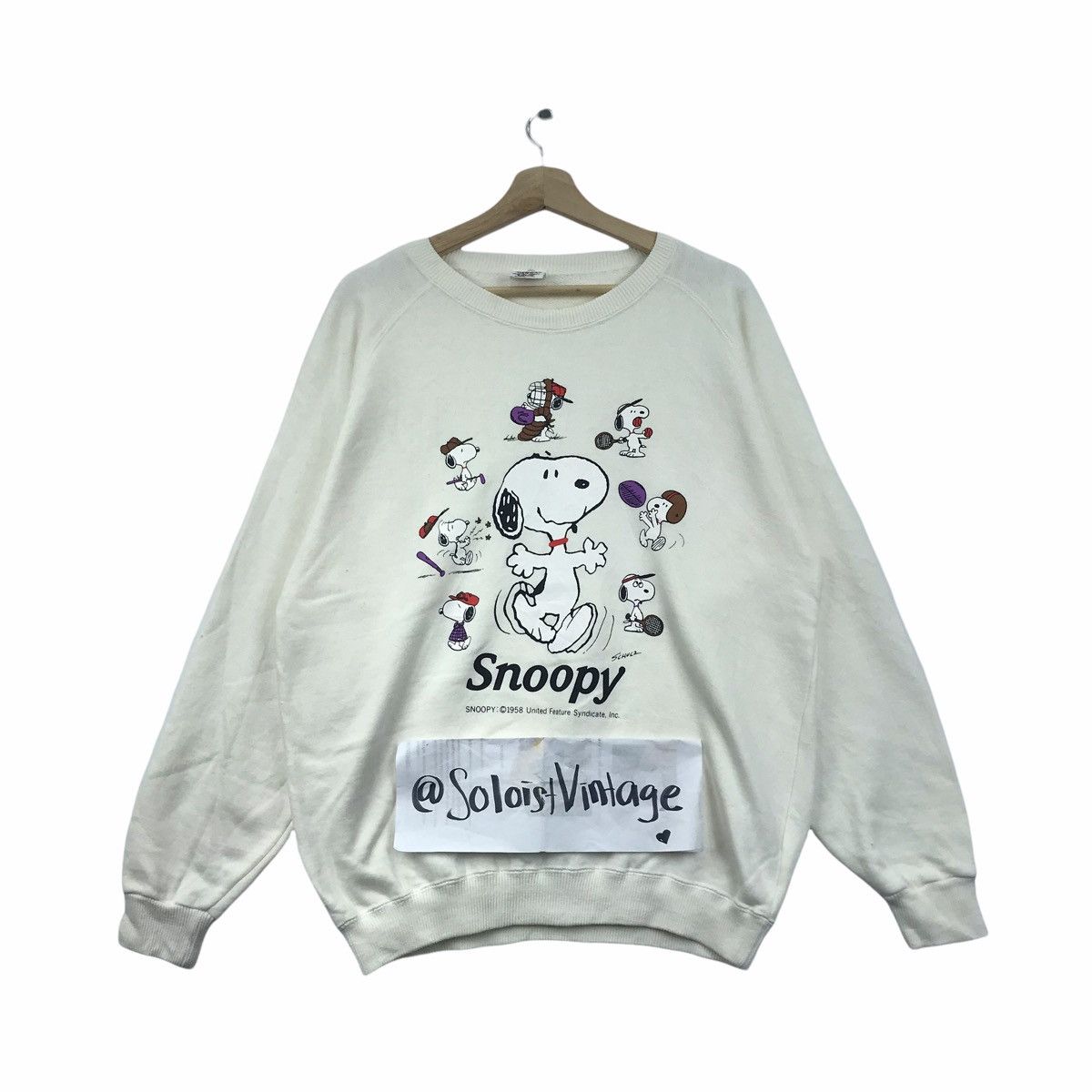 Vintage Vintage SNOOPY PEANUTS Characters 1958 1965 Sweatshirt Size US L / EU 52-54 / 3 - 1 Thumbnail