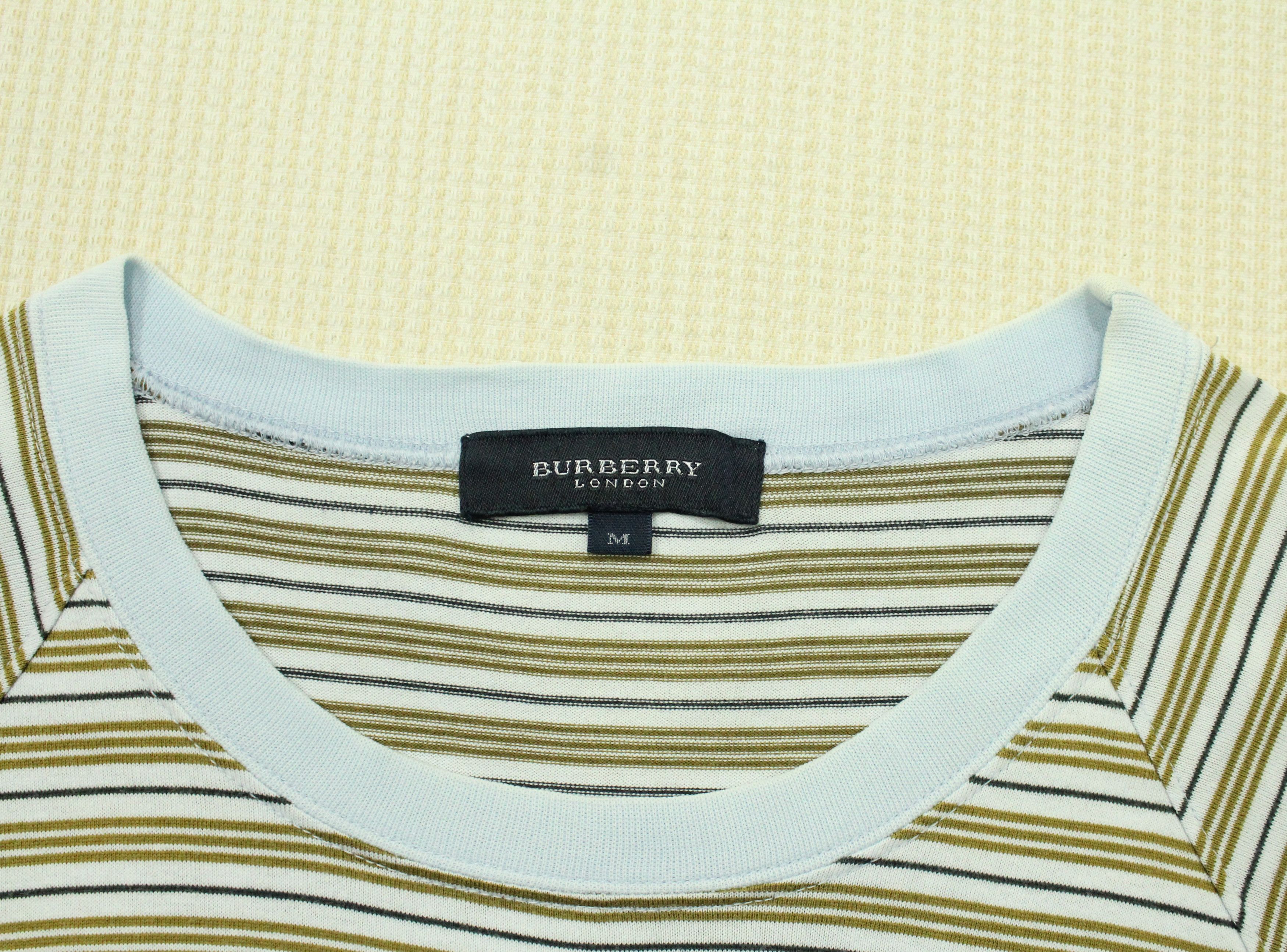 Burberry × Vintage Vintage BURBERRY T Shirt Pocket Striped Embridered Logo Size US M / EU 48-50 / 2 - 7 Thumbnail