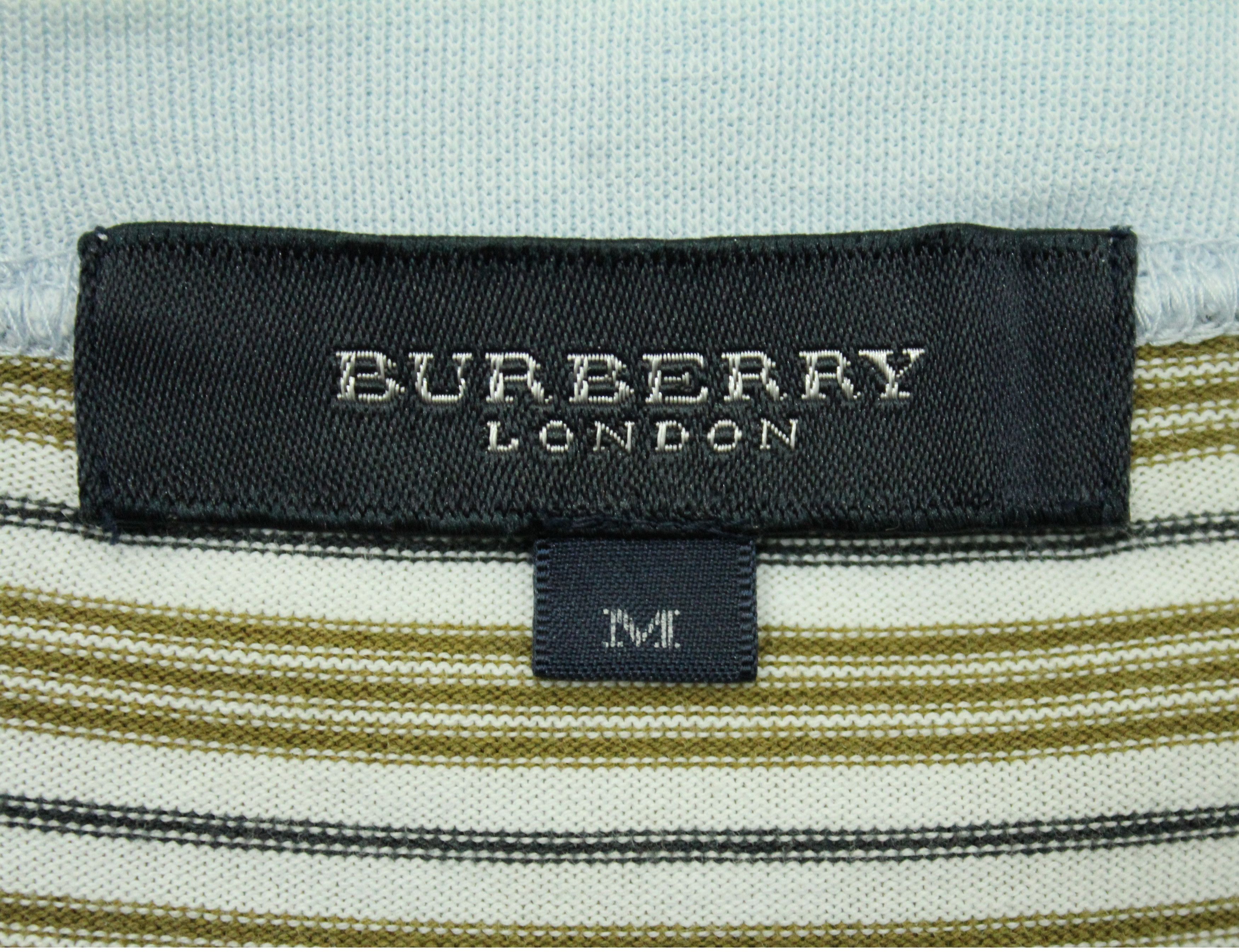 Burberry × Vintage Vintage BURBERRY T Shirt Pocket Striped Embridered Logo Size US M / EU 48-50 / 2 - 8 Thumbnail