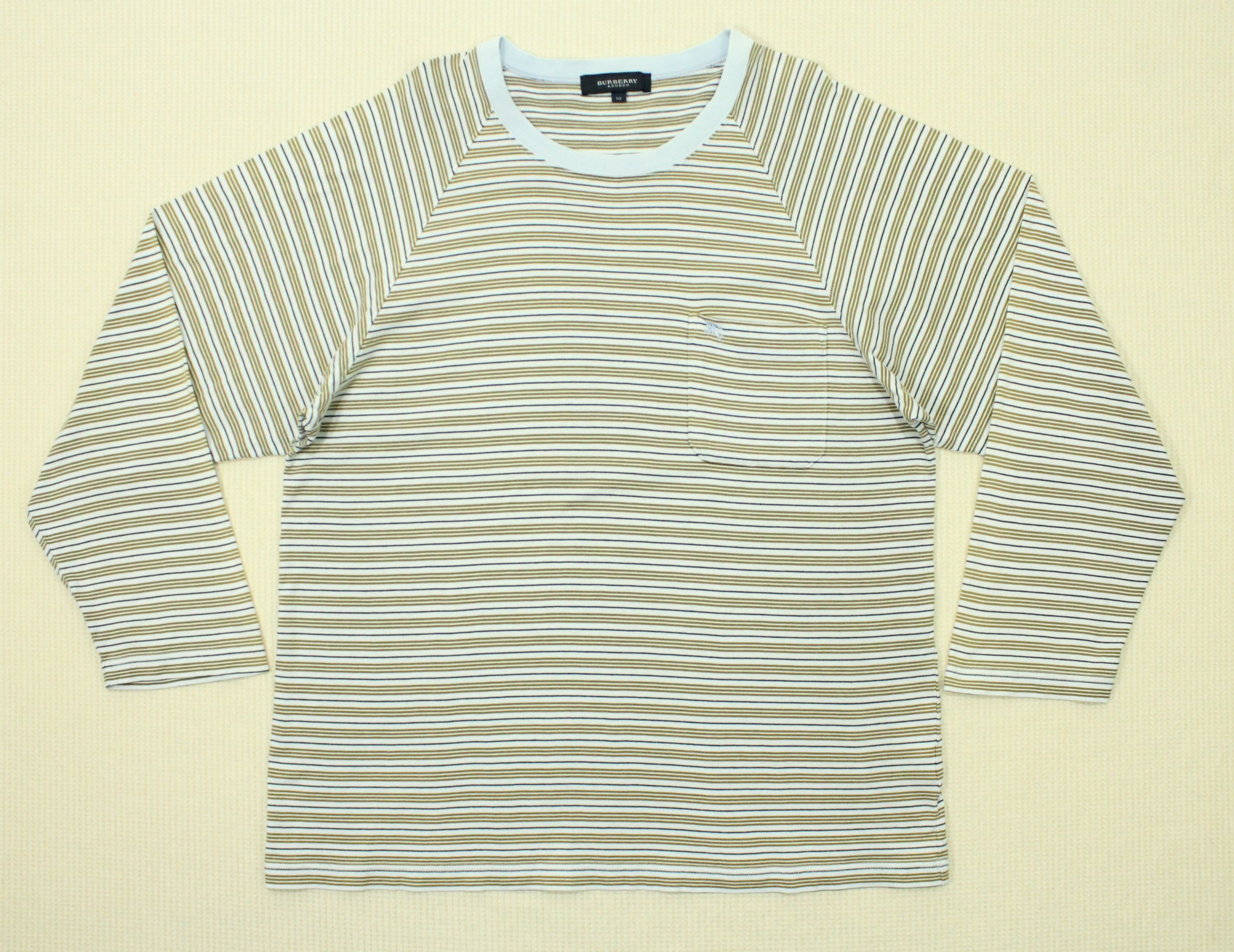 Burberry × Vintage Vintage BURBERRY T Shirt Pocket Striped Embridered Logo Size US M / EU 48-50 / 2 - 5 Thumbnail
