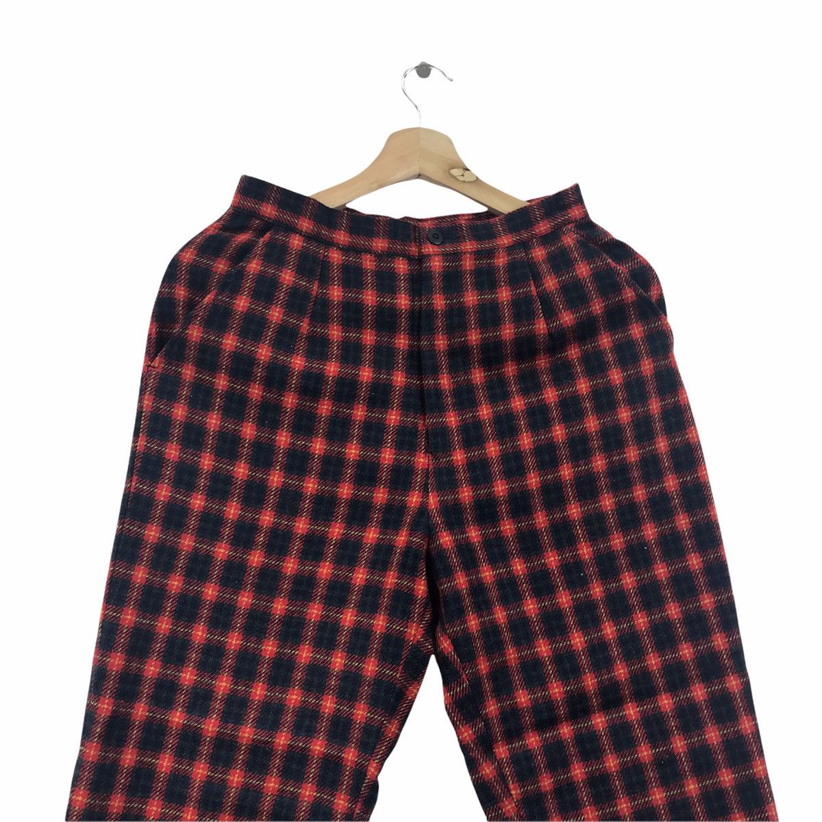 Japanese Brand CHECK Japanese Brand Tartan Check Wool Casual Trousers Pant Size US 26 / EU 42 - 2 Thumbnail
