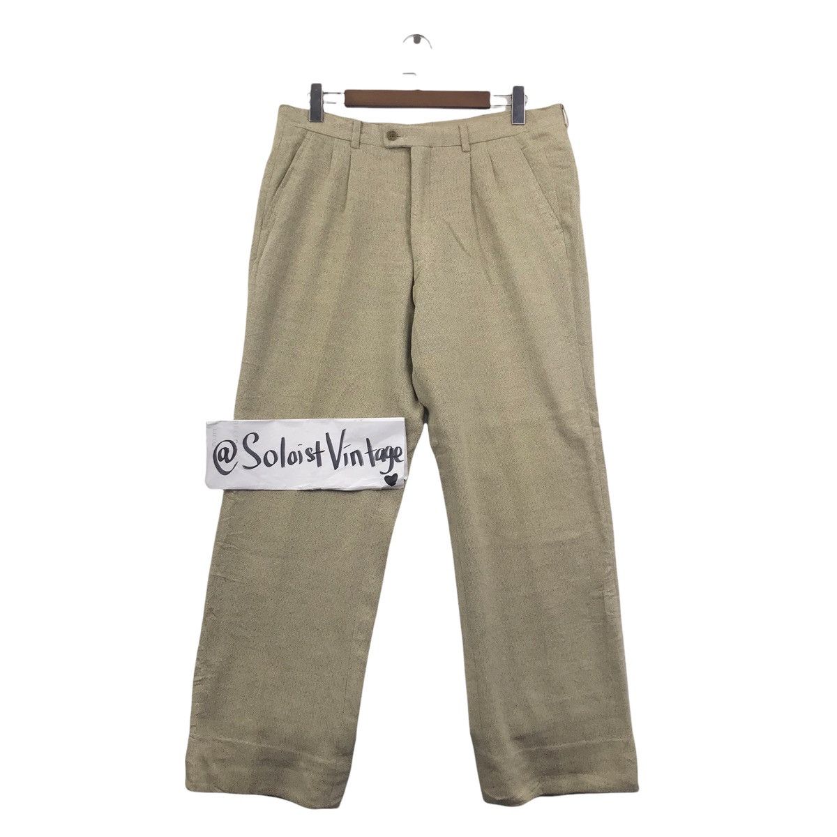 LANVIN HERRINGBONE PARIS Brand Designer Wool Trousers Pant