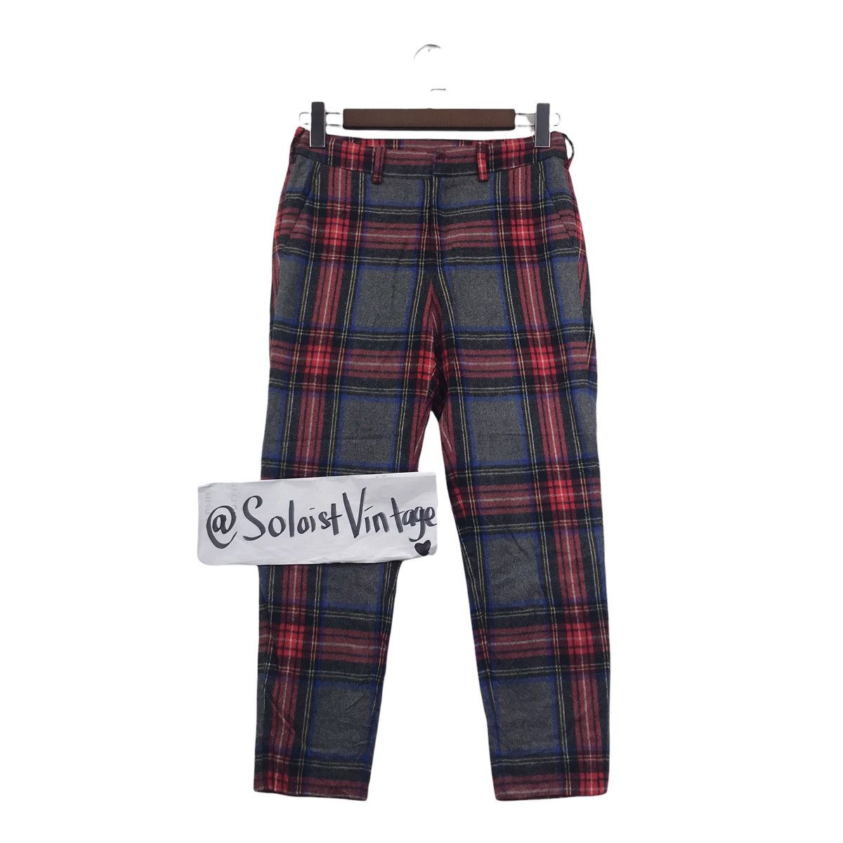 Japanese Brand LIMITLESS LUXURY Japanese Brand Check Tartan Wool Trousers Size US 27 - 1 Thumbnail