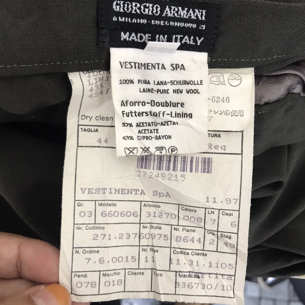 Giorgio Armani Vintage GIORGIO ARMANI ITALY Designer Brand Wool Trousers Size US 28 / EU 44 - 4 Thumbnail