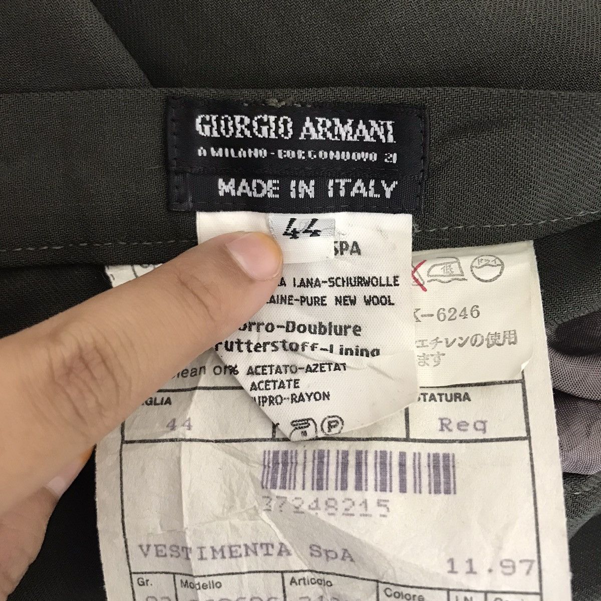 Giorgio Armani Vintage GIORGIO ARMANI ITALY Designer Brand Wool Trousers Size US 28 / EU 44 - 3 Thumbnail