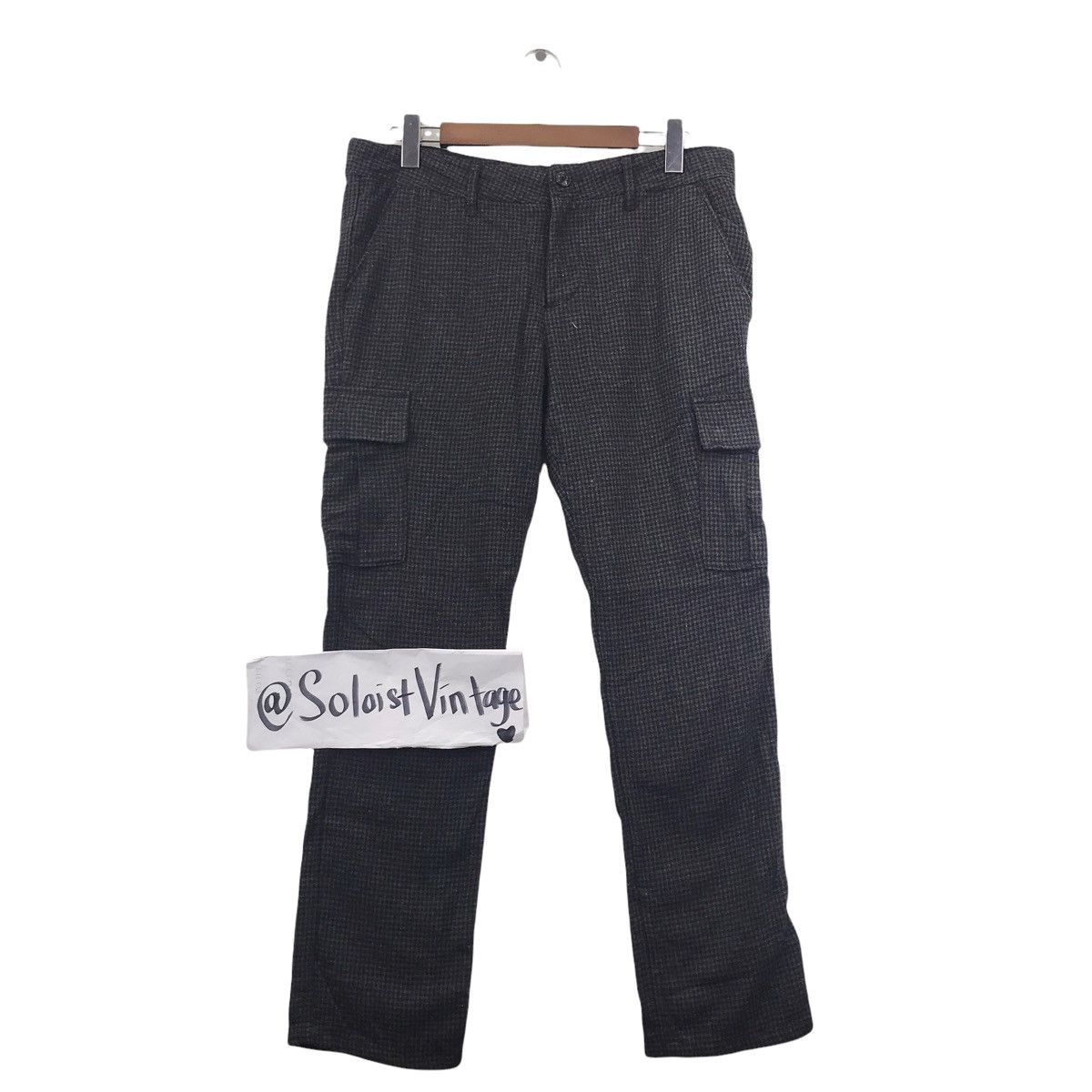 SEMANTIC DESIGN Check JapaneseBrand Cargo Wool Trousers Pant