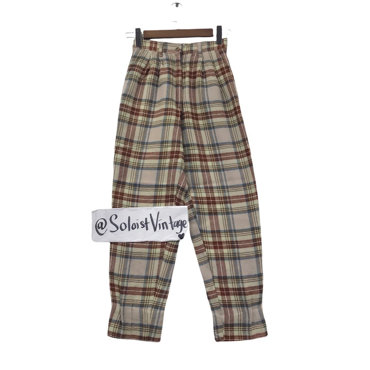 United Colors Of Benetton UNITED COLOR of BENETTON Check Tartan Wool Trousers Casual Size US 26 / EU 42 - 1 Thumbnail