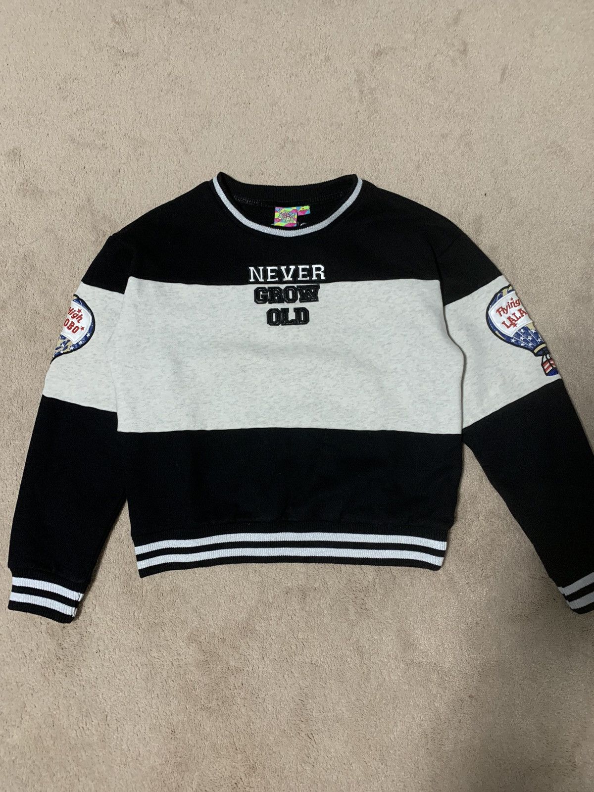 Image of Vintage Crewneck in Black/White, Men's (Size Small)