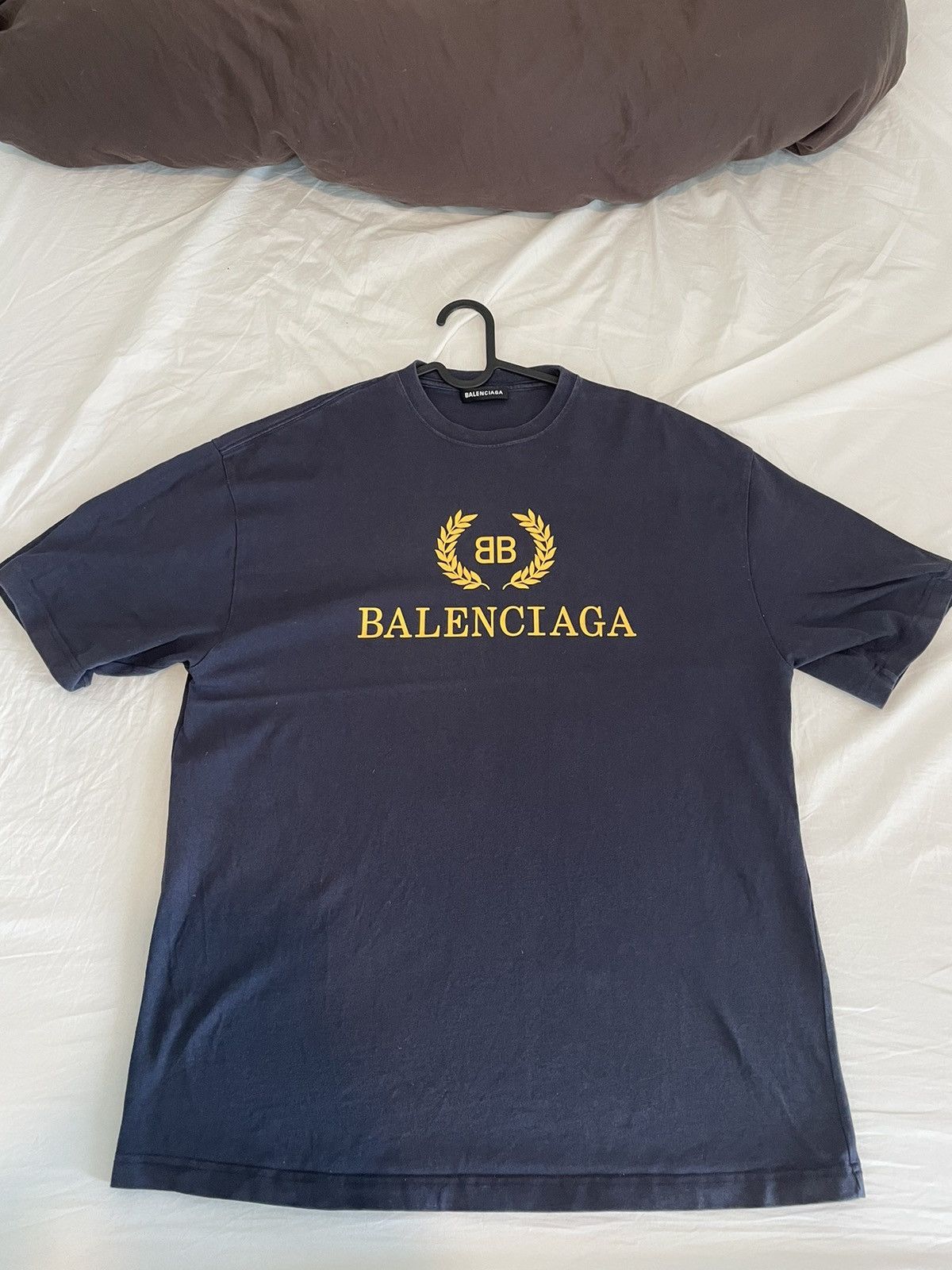 Balenciaga Balenciaga “BB” Logo Navy T-Shirt | Grailed