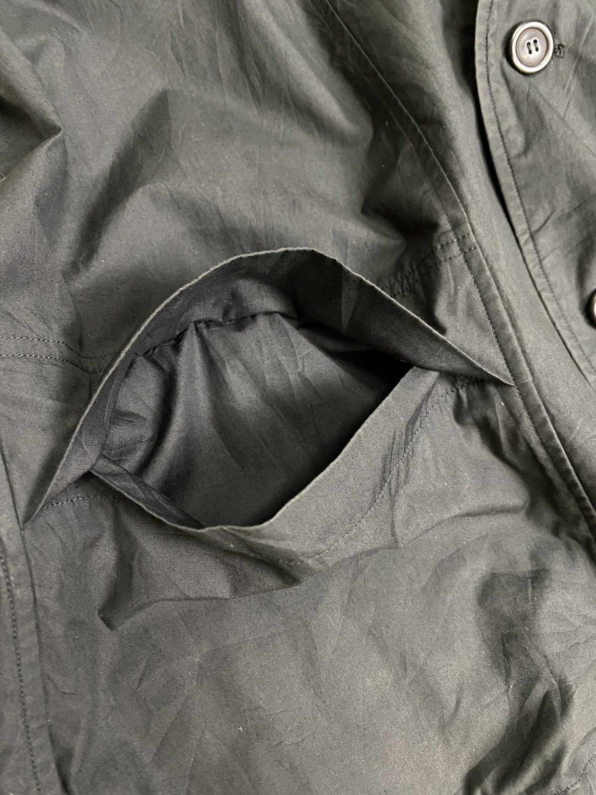 Issey Miyake × Japanese Brand × Vintage Issey Miyake Vintage 80s Y-neck collarless jacket Size US L / EU 52-54 / 3 - 10 Thumbnail