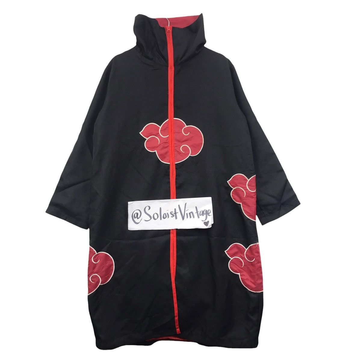 Vintage NARUTO AKATSUKI CLAN Anime Manga Cartoon Long Jacket Costume Size US M / EU 48-50 / 2 - 1 Thumbnail