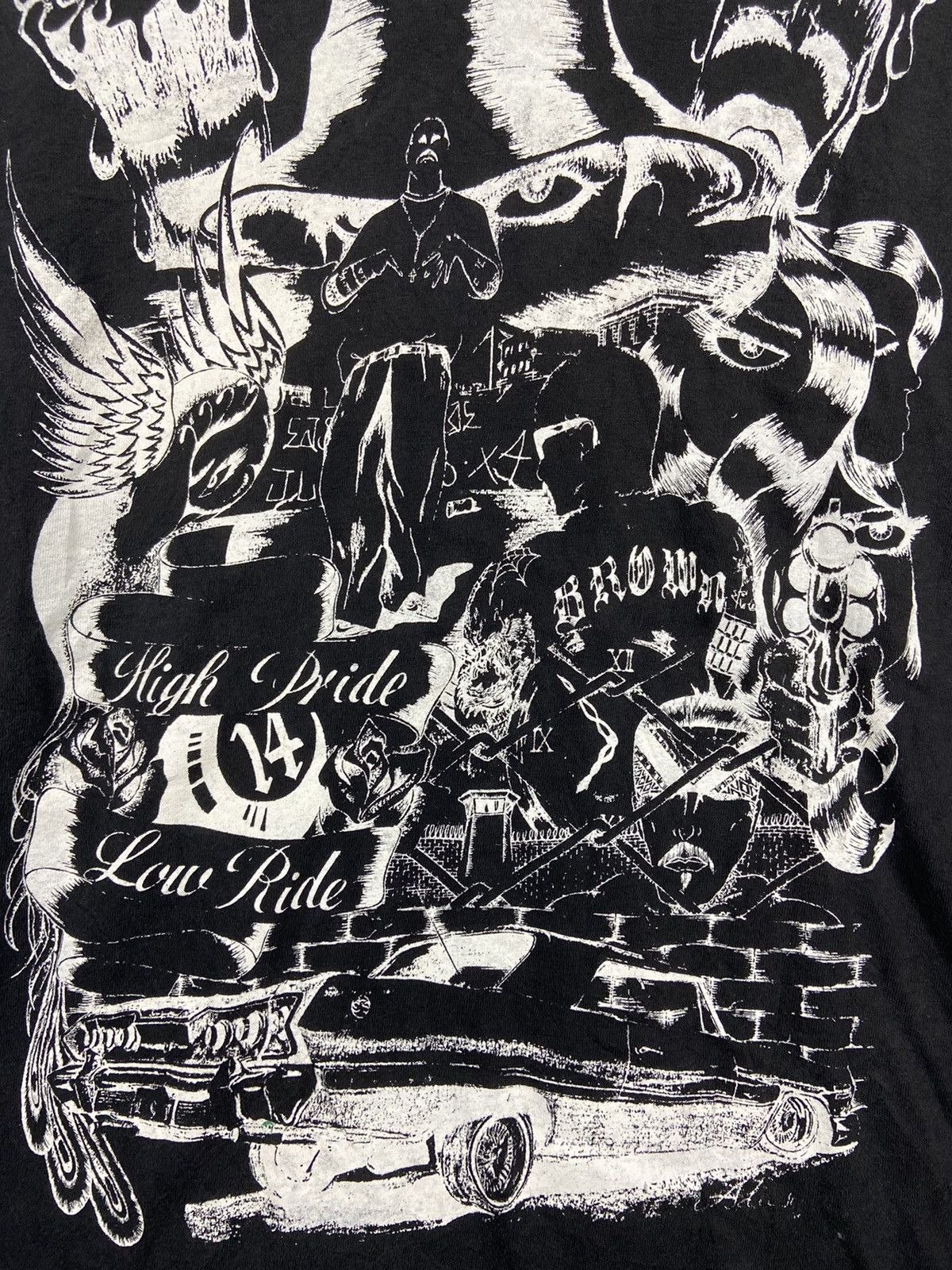 Vintage Vintage 90s Chicano Art Graphic Gangster Mexican Tshirt Size US L / EU 52-54 / 3 - 4 Thumbnail