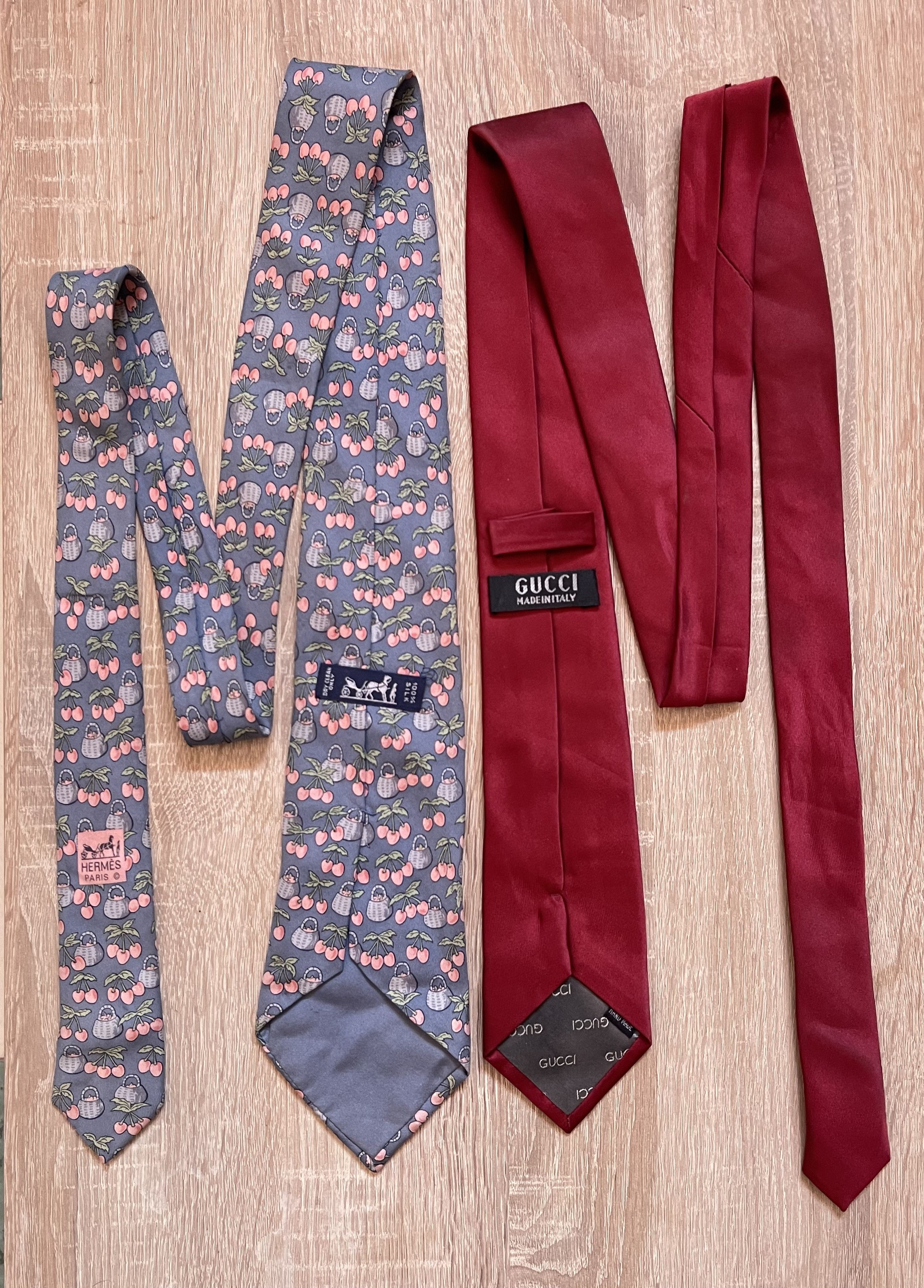 Gucci 🔥 2x silk ties Gucci and Hermes Gentlemen Size ONE SIZE - 2 Thumbnail