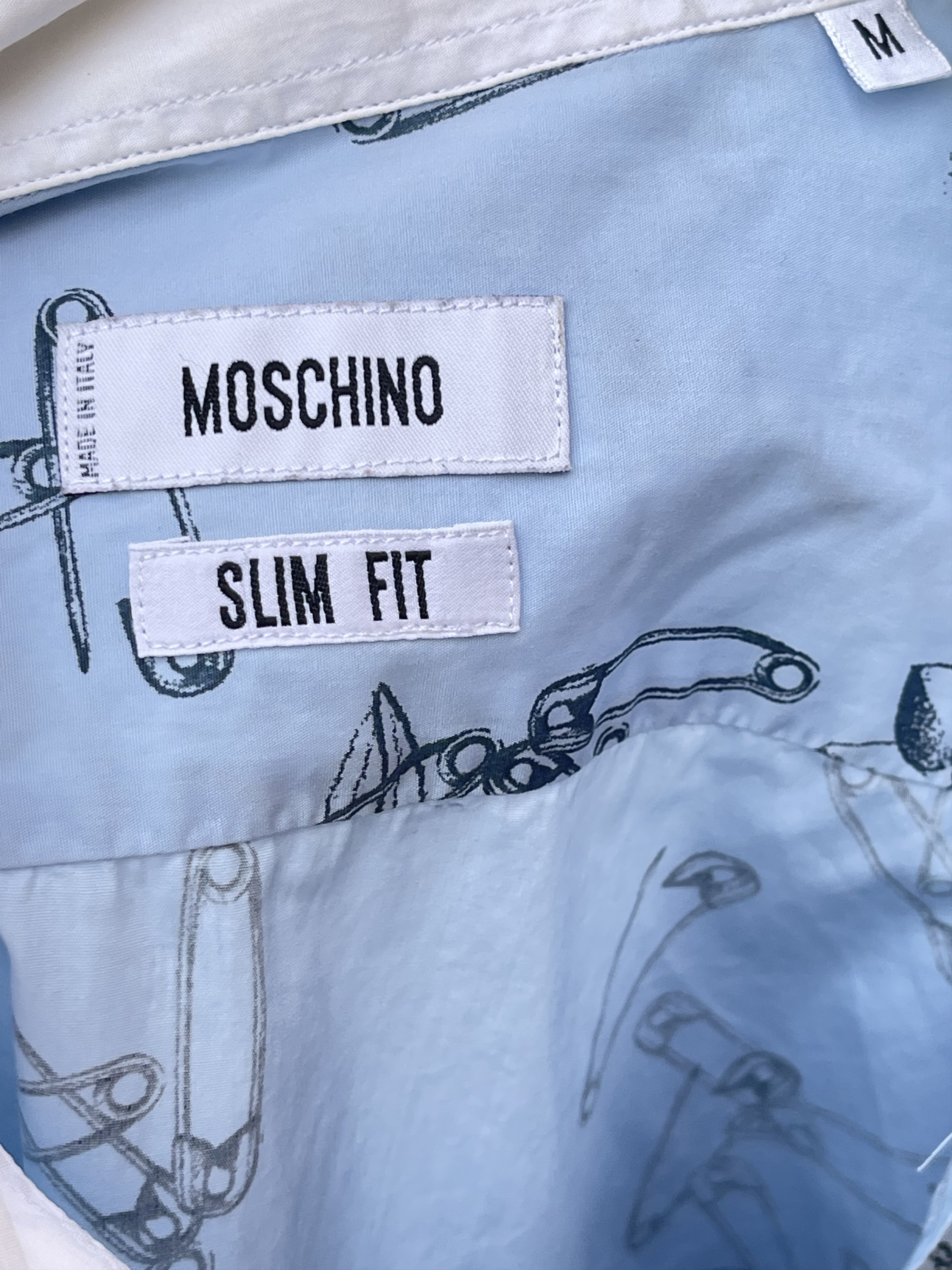 Moschino 🔥blue Moschino slim printed logo flowers heart size M Size US M / EU 48-50 / 2 - 7 Thumbnail