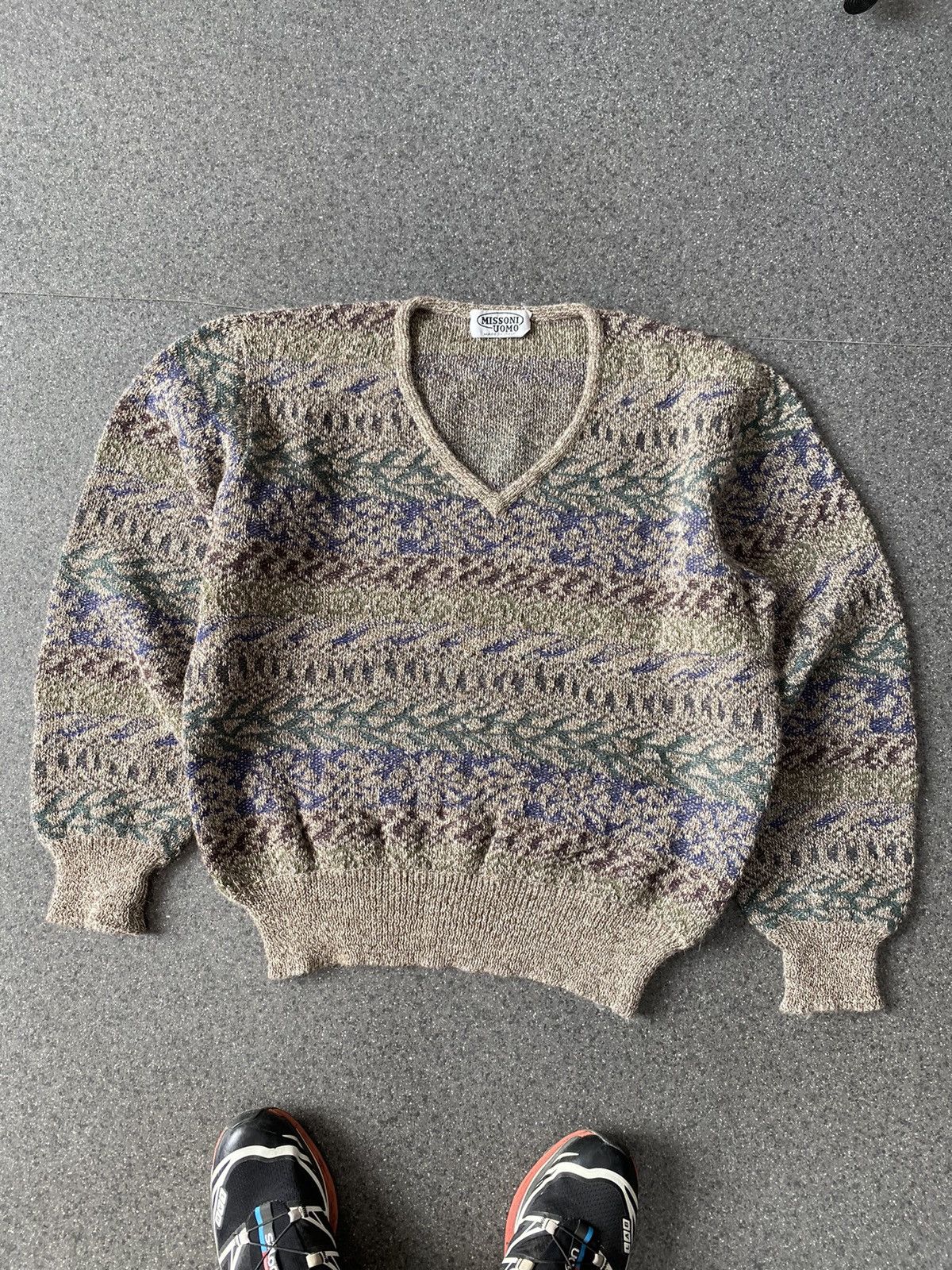 Missoni × Vintage Vintage Missoni Uomo Alpaca Knit V-Neck Sweater Size US L / EU 52-54 / 3 - 1 Thumbnail