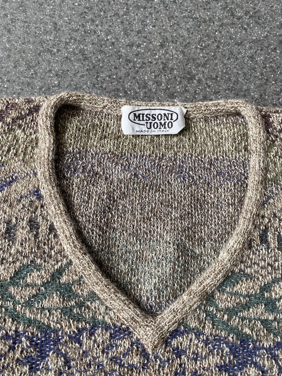 Missoni × Vintage Vintage Missoni Uomo Alpaca Knit V-Neck Sweater Size US L / EU 52-54 / 3 - 3 Thumbnail