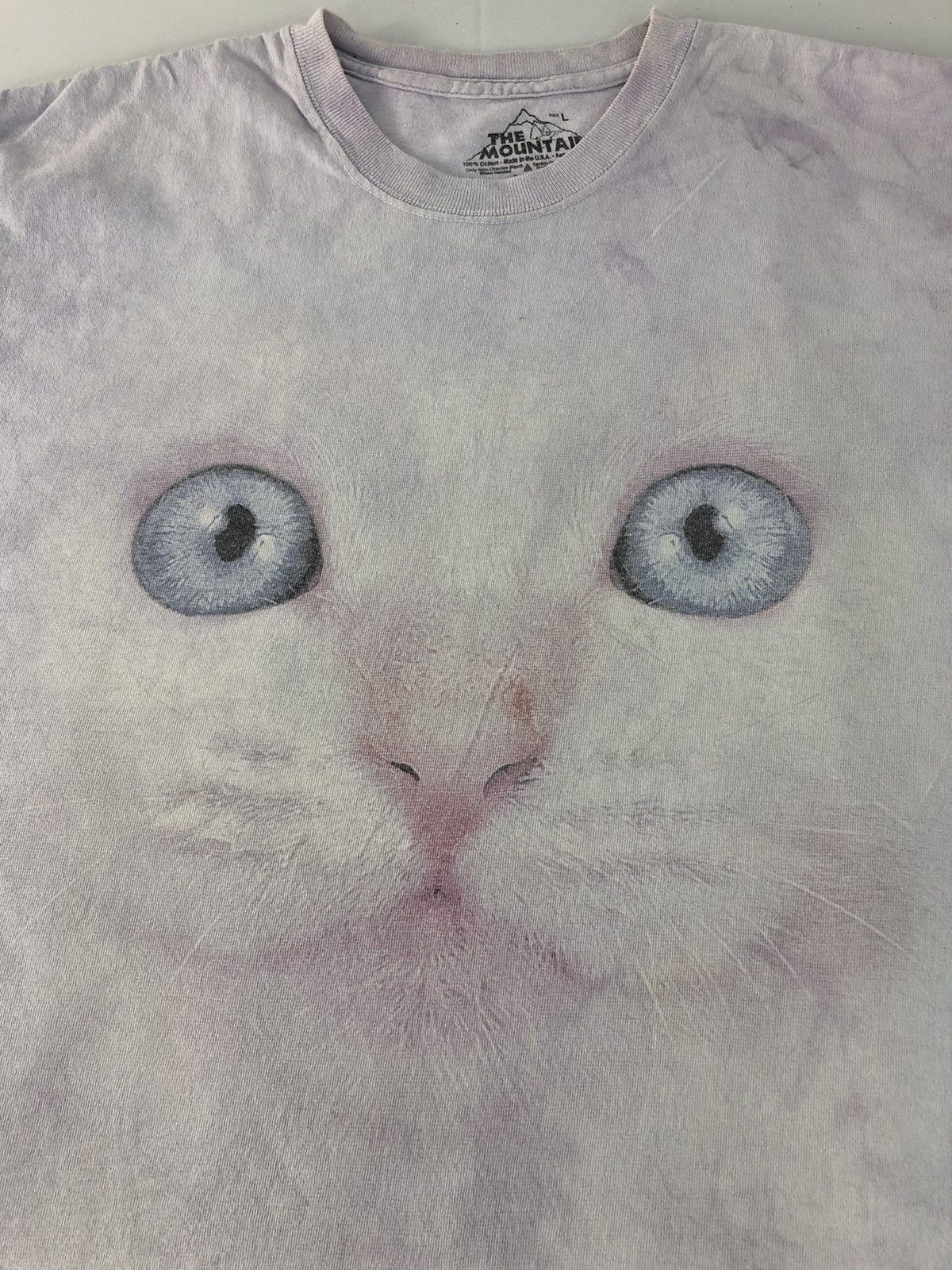 The Mountain × Vintage The Mountain Usa Made Big White Kitten Tye Dye Printed Tee Size US XL / EU 56 / 4 - 4 Thumbnail