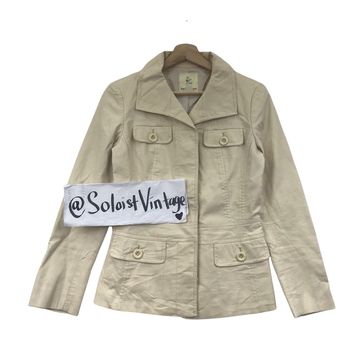 Japanese Brand KUMIKYOKU ONWARD Japanese Brand Beige Coat Jacket Size US S / EU 44-46 / 1 - 1 Thumbnail