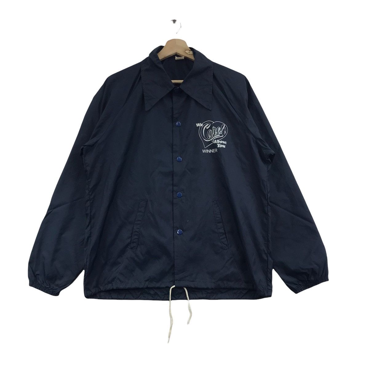 Vintage Vintage 90s WE CARE! ABOUT YouWinner Coach JacketWindbreaker Size US M / EU 48-50 / 2 - 1 Thumbnail