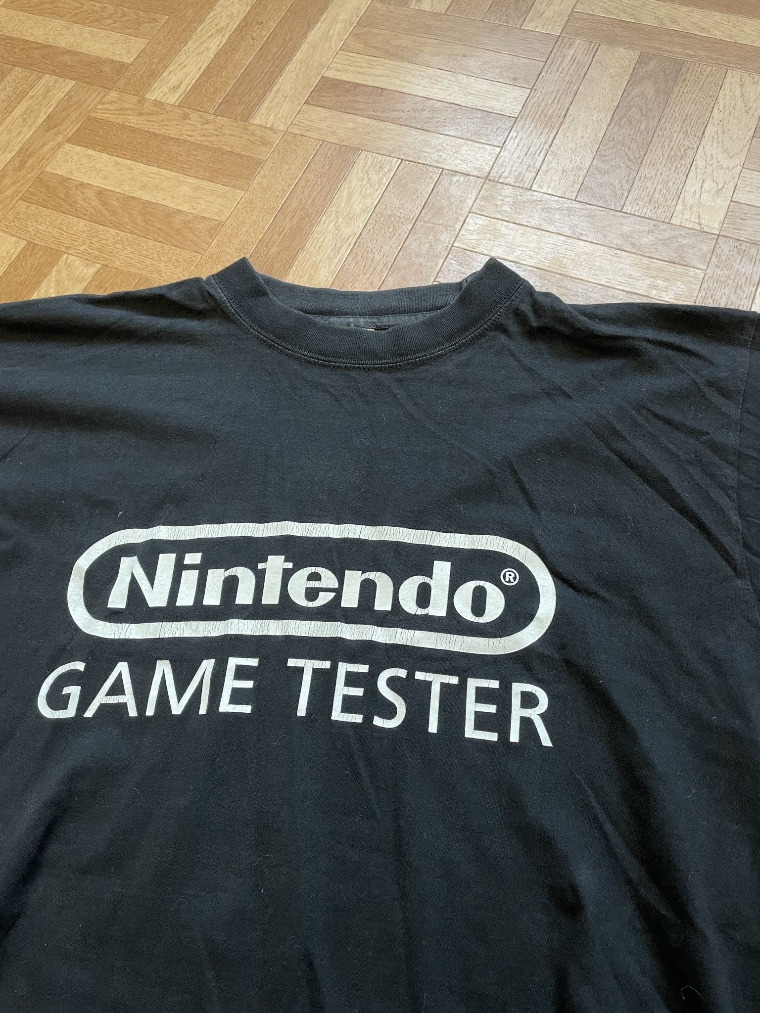 Japanese Brand × Nintendo × Vintage VINTAGE 90S NINTENDO GAME TESTER FADED BLACK TEE Size US L / EU 52-54 / 3 - 2 Thumbnail