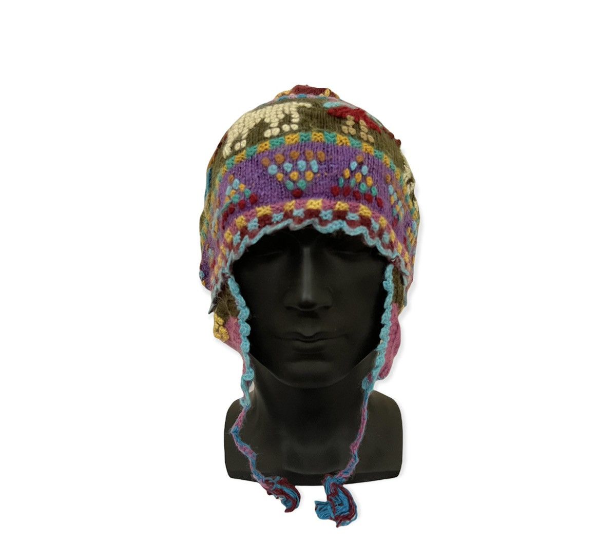 Native American Vintage Native Earflap Beanie Hat Size ONE SIZE - 2 Thumbnail