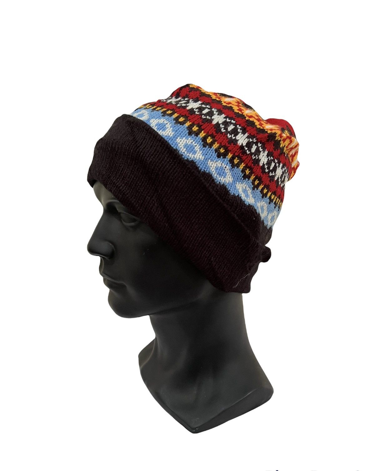 Vintage American Native Knit Beanie Hat Size ONE SIZE - 1 Thumbnail