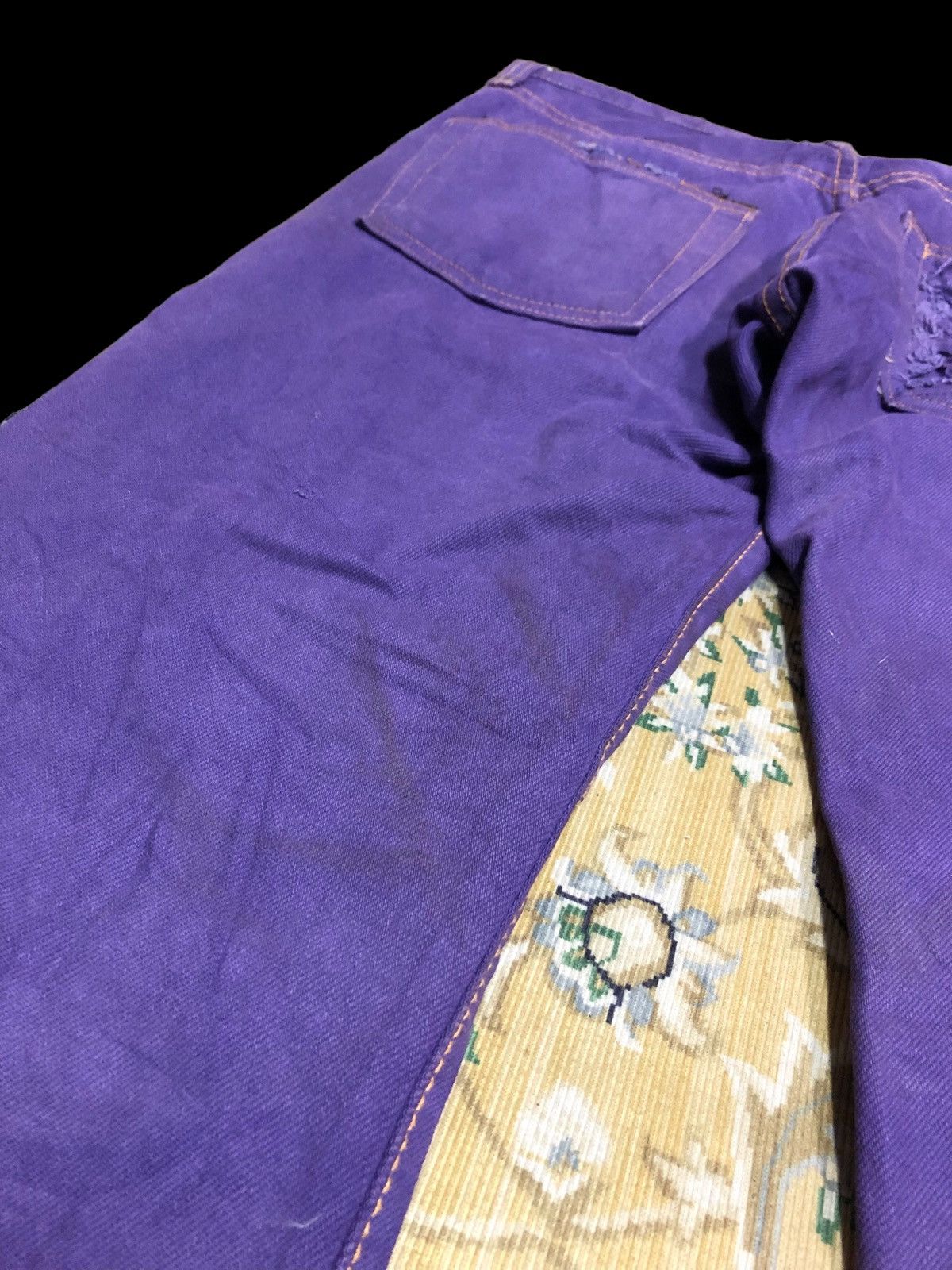 Japanese Brand RIPPED⚡️⚡️WASHED PURPLE DISTRESSED DENIM BY HISTORY SORN Size US 31 - 3 Thumbnail