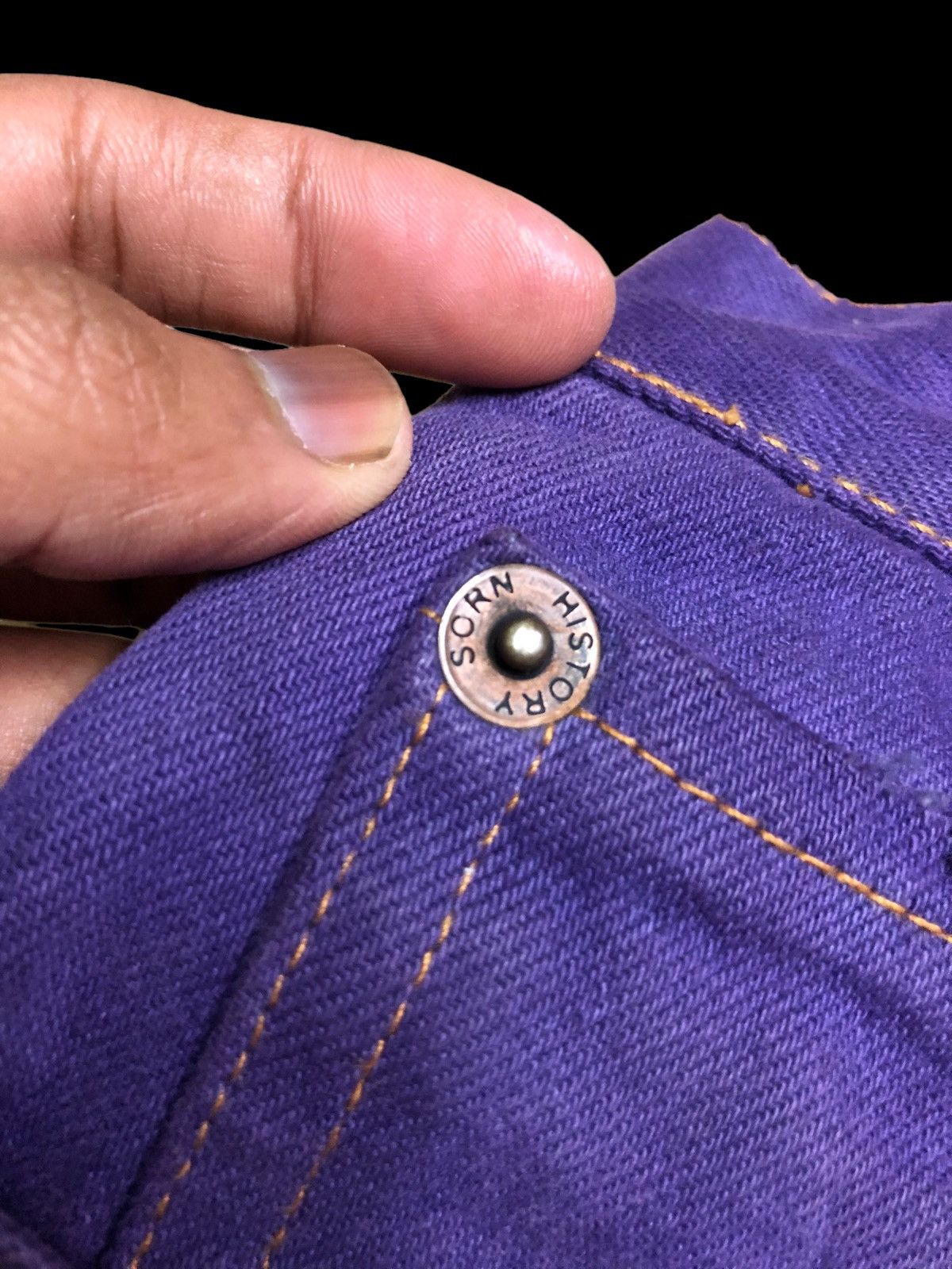 Japanese Brand RIPPED⚡️⚡️WASHED PURPLE DISTRESSED DENIM BY HISTORY SORN Size US 31 - 6 Thumbnail