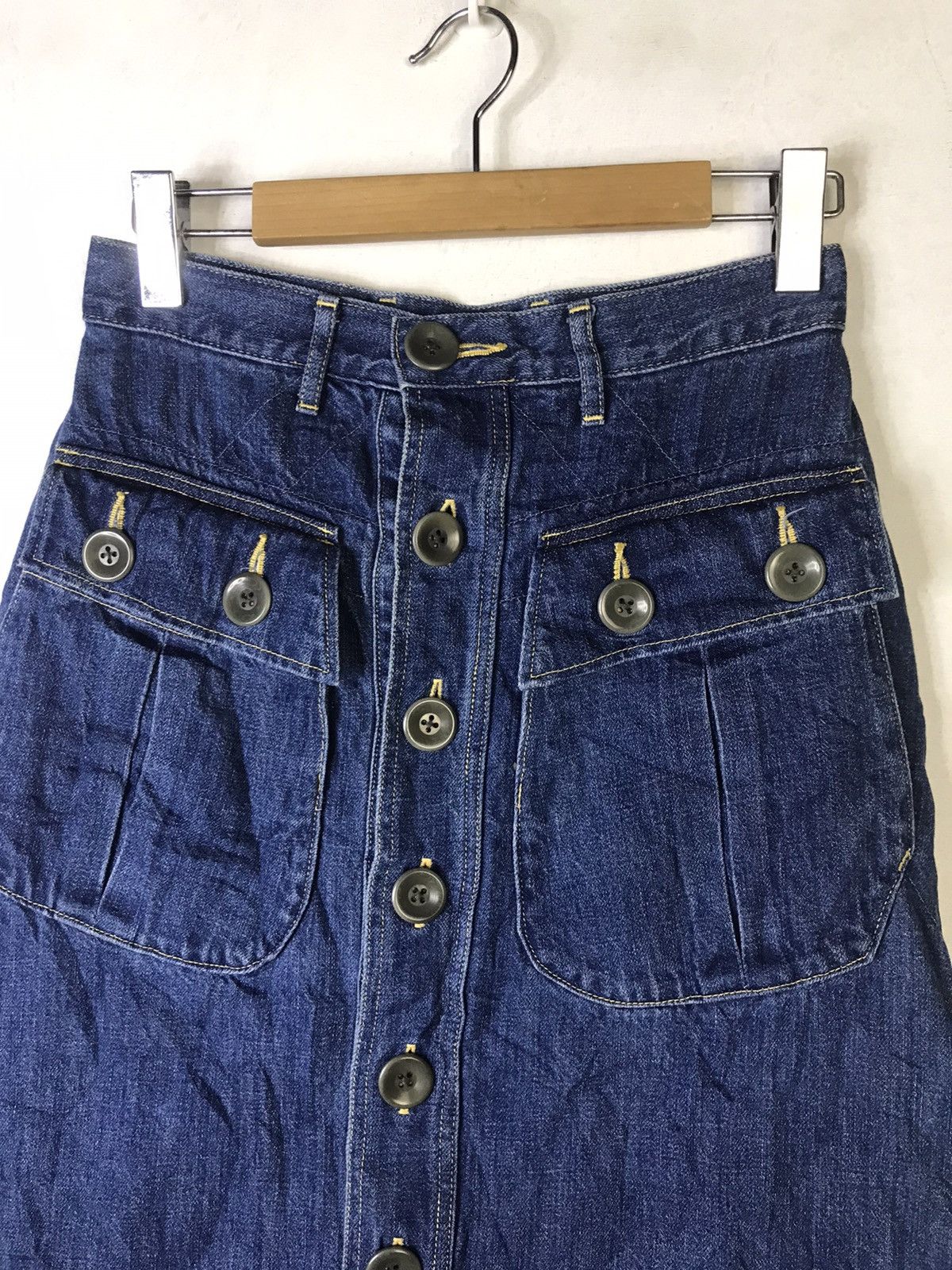 Japanese Brand × Kapital × Vintage High Waist Split Button Denim Skirts Size 28" / US 6 / IT 42 - 3 Thumbnail