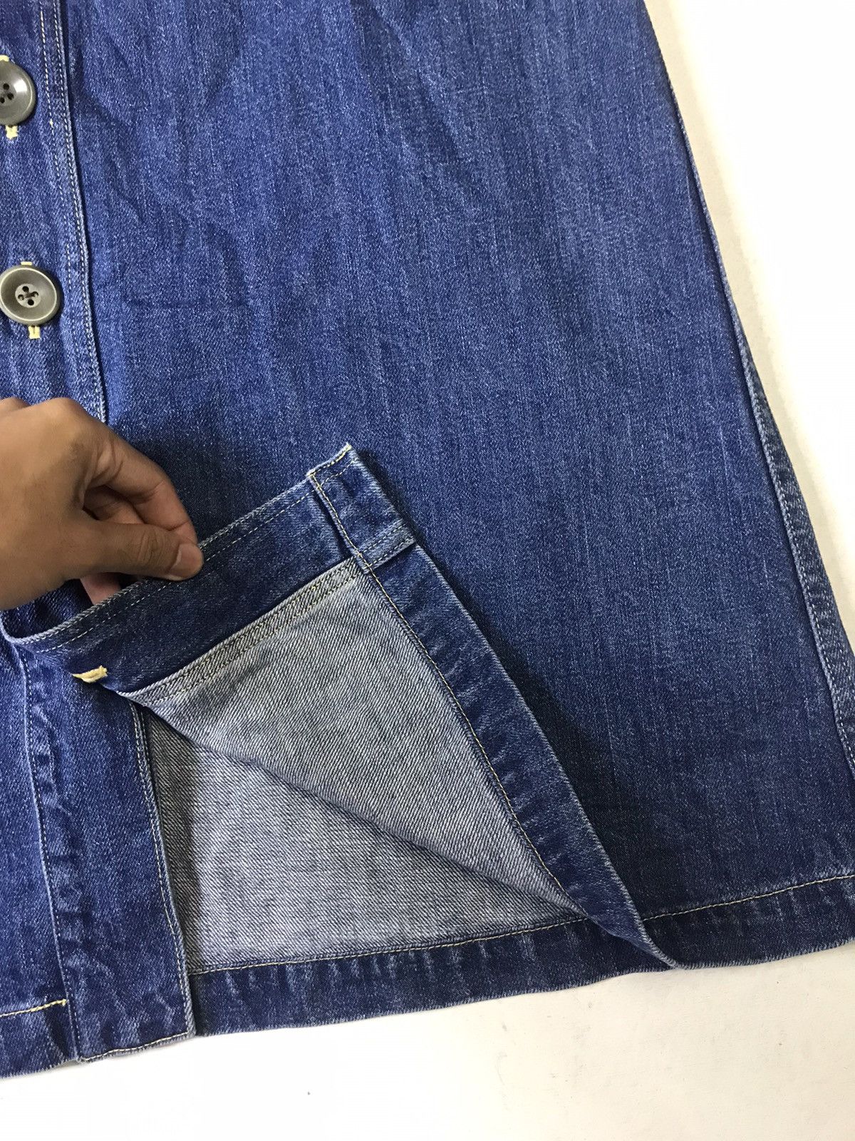 Japanese Brand × Kapital × Vintage High Waist Split Button Denim Skirts Size 28" / US 6 / IT 42 - 5 Thumbnail