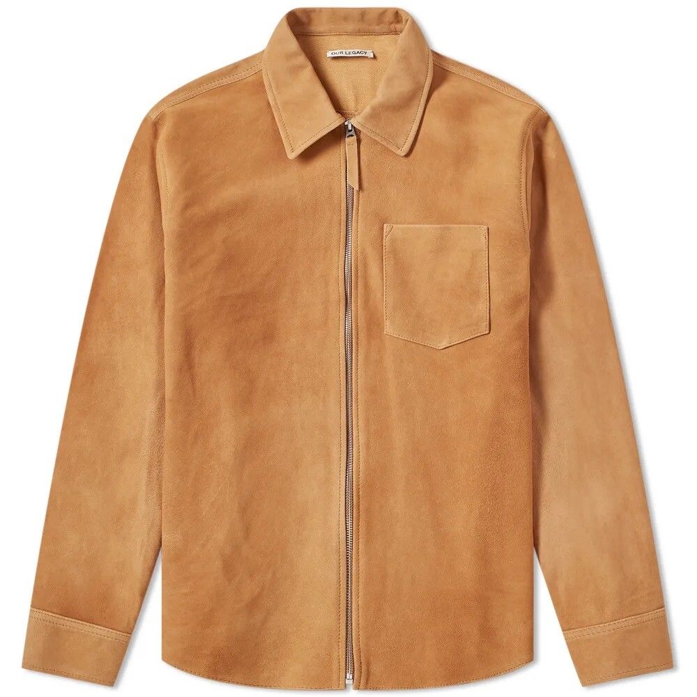 Our Legacy Our Legacy SUEDE ZIP SHIRT Sand Leather Jacket    Grailed