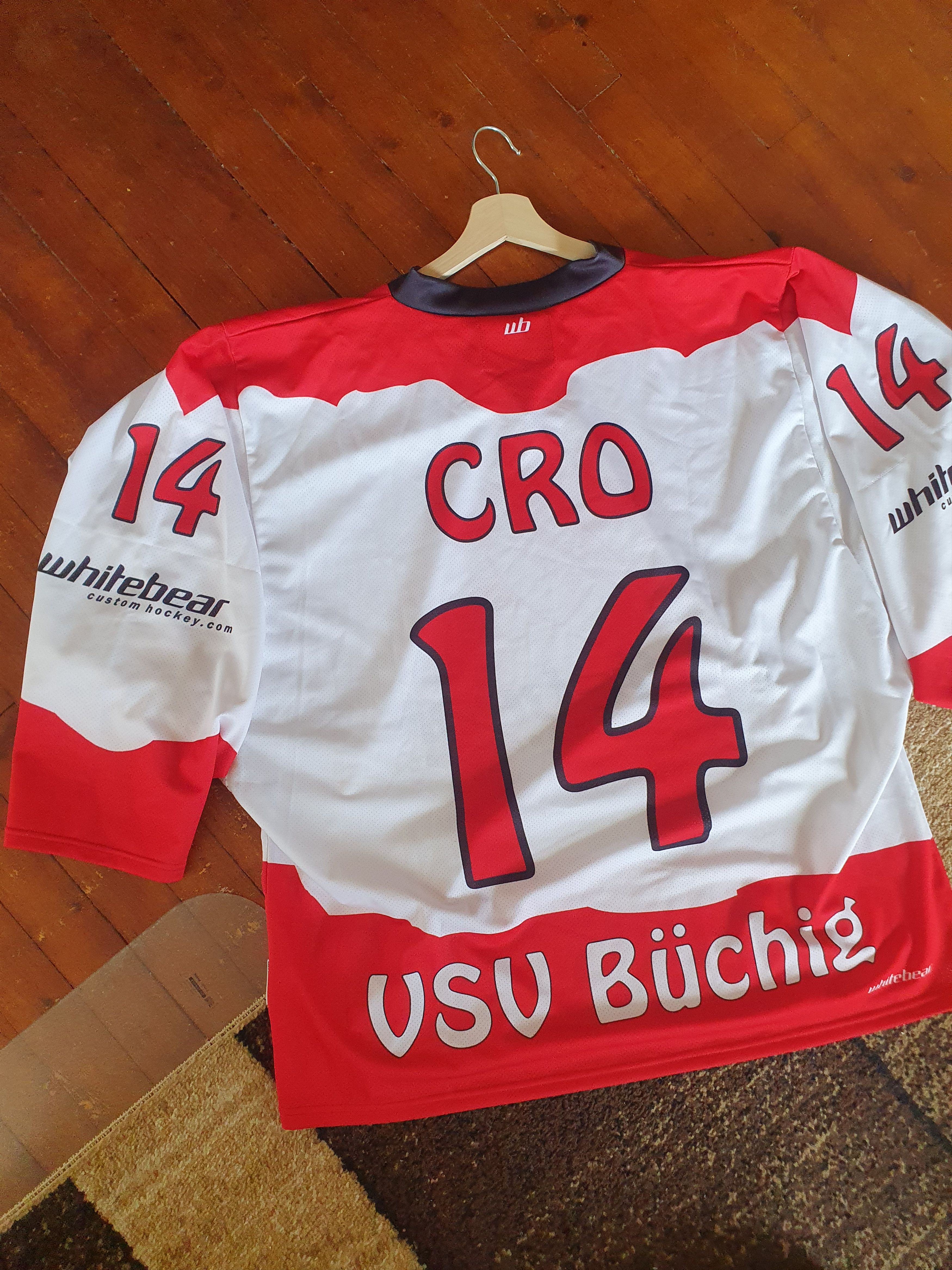 Other WHITE BEAR #14 CRO hokey jersey sz XL Size US XL / EU 56 / 4 - 19 Thumbnail