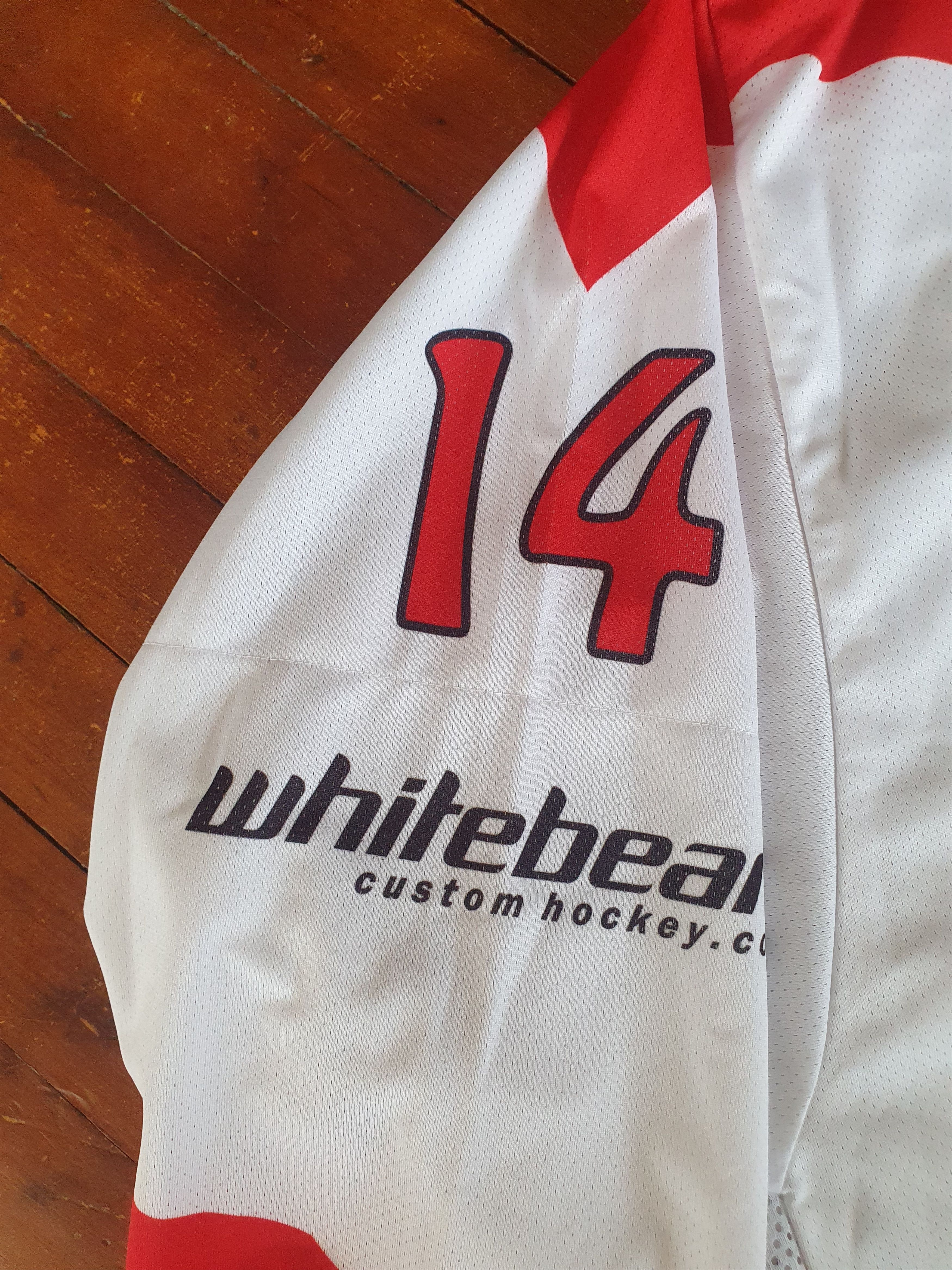 Other WHITE BEAR #14 CRO hokey jersey sz XL Size US XL / EU 56 / 4 - 13 Thumbnail