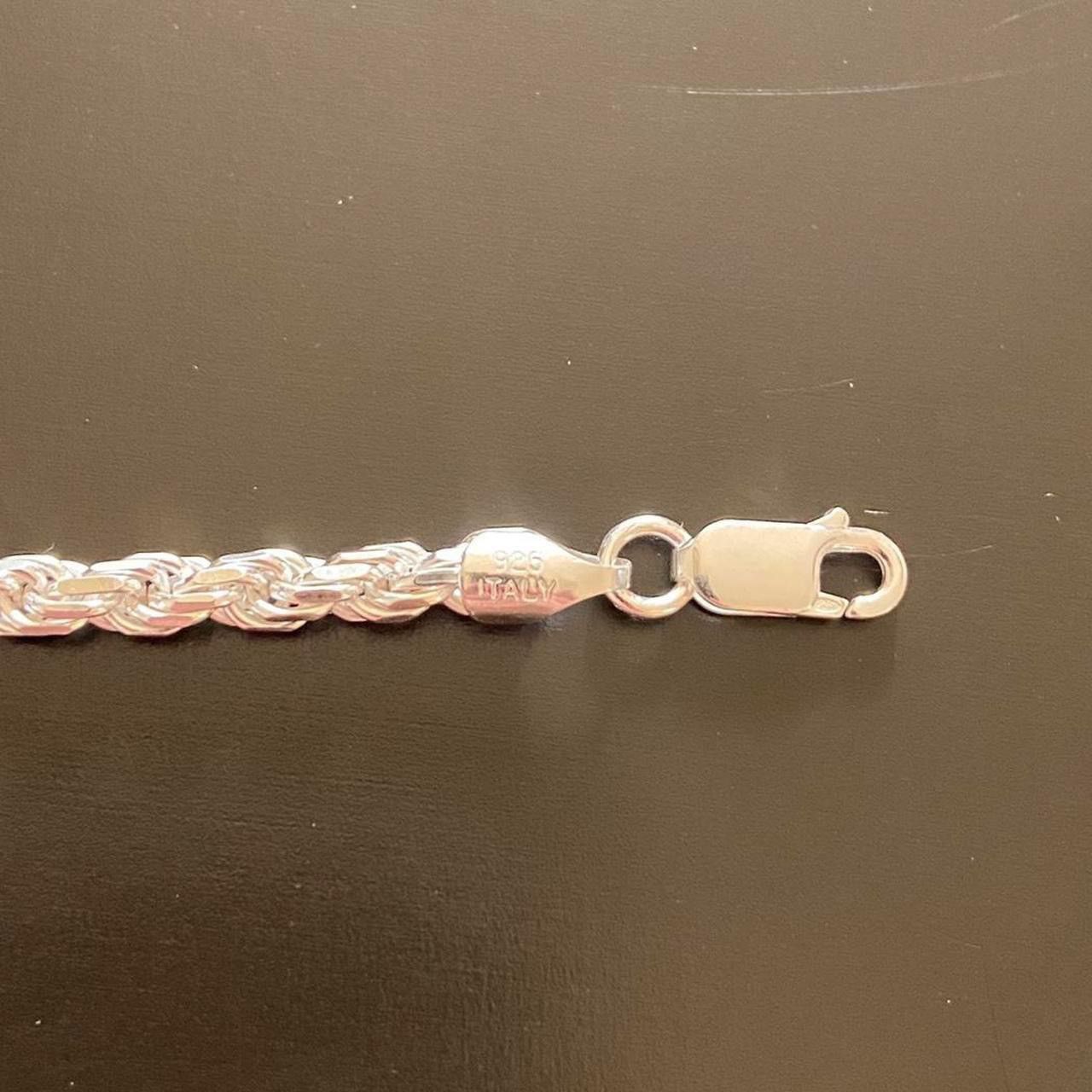 Jewelry Solid Silver Chain Silver Rope Chain 20in 4mm Size ONE SIZE - 2 Thumbnail
