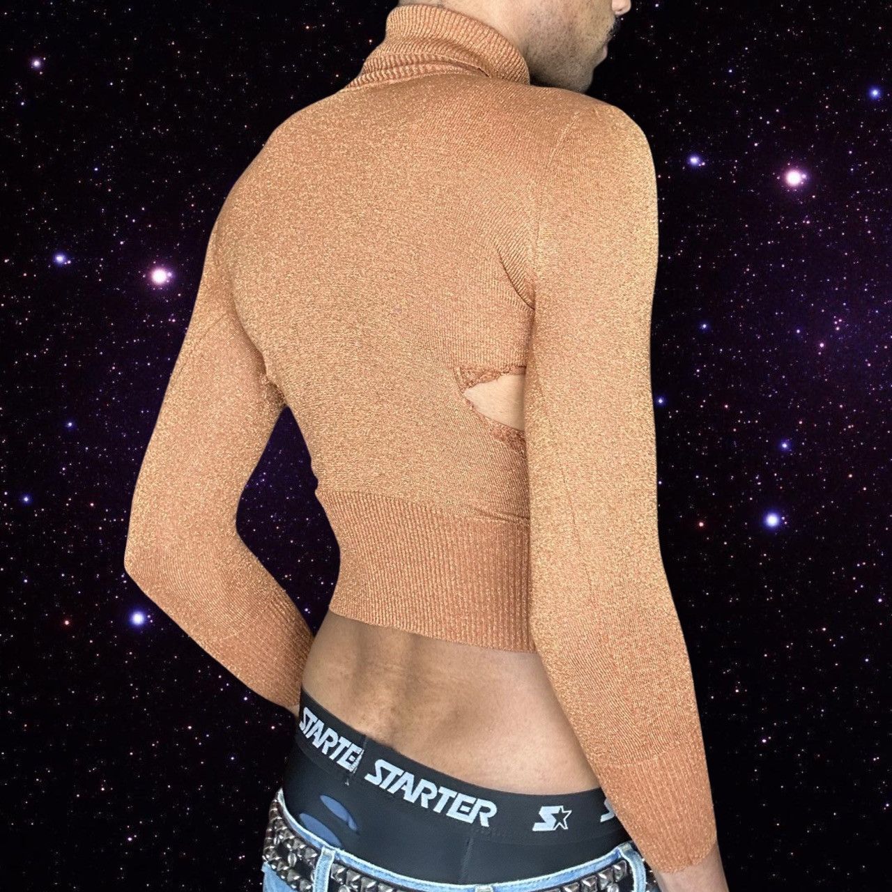 Vintage ASTROBOI* GOLD LUREX TURTLENECK SWEATER_SMALL Size S / US 4 / IT 40 - 4 Thumbnail
