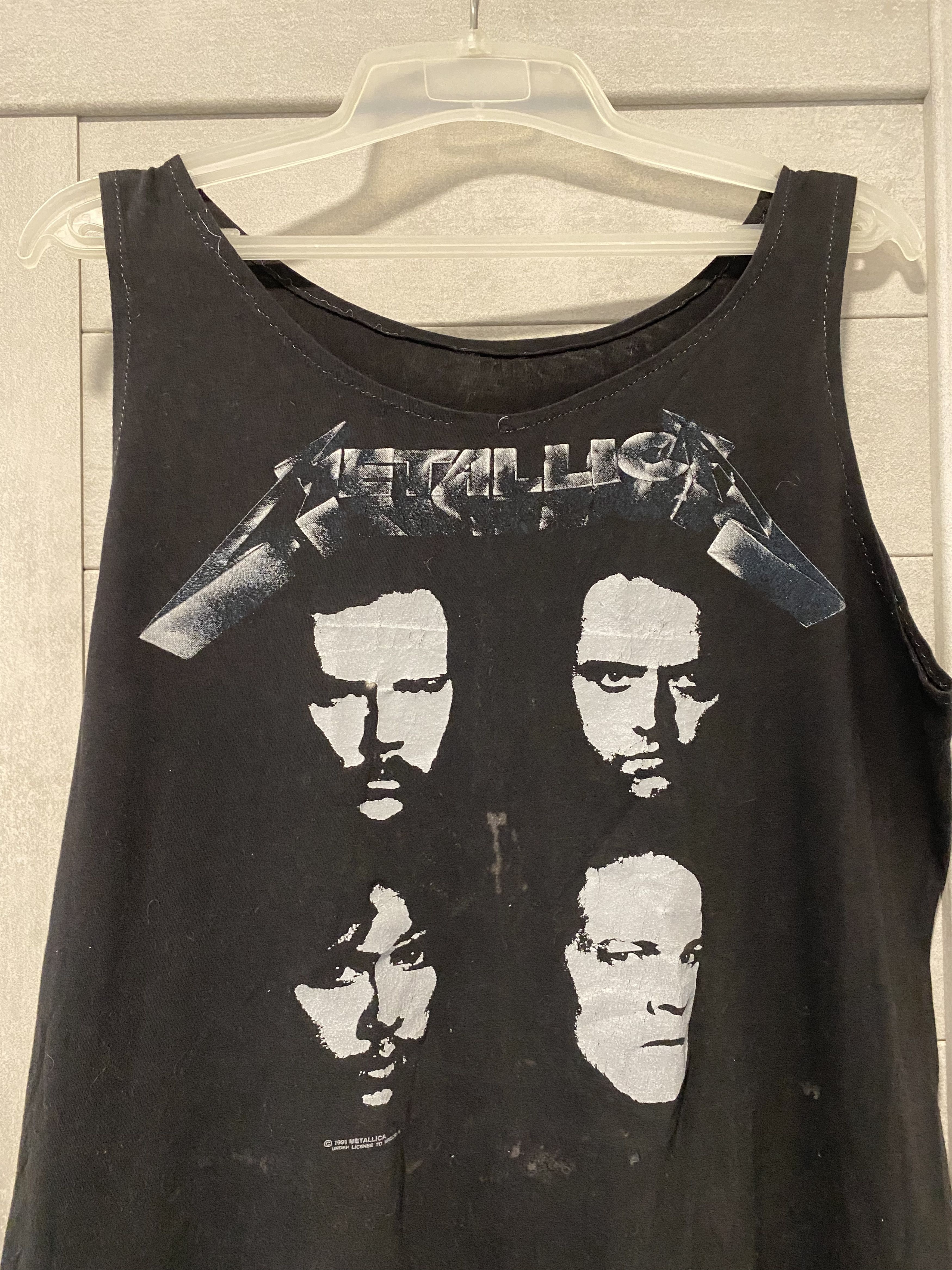 Metallica Vintage 1991 Metallica The Black Album world tour tank Size US L / EU 52-54 / 3 - 7 Thumbnail