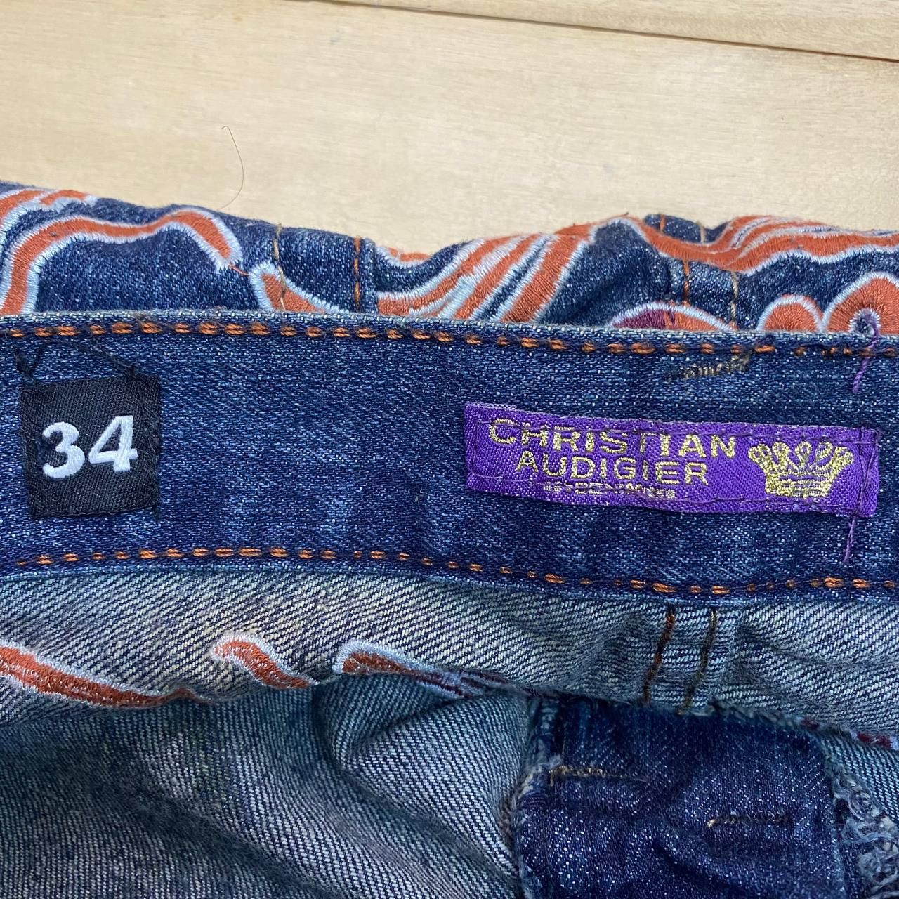 Christian Audigier X412 CHRISTIAN AUDIGIER BIG SZ EMBROIDERY DRAGON SKULL DENIM Size US 40 / EU 56 - 7 Thumbnail