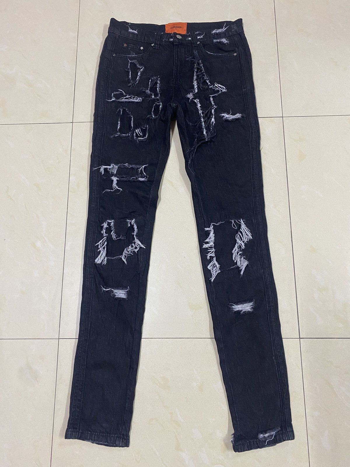 Jeans Off-White X Ev Bravado 5 Pocket - Taille 36 Noir, Coupe Bootcut, Occasion Parfait état