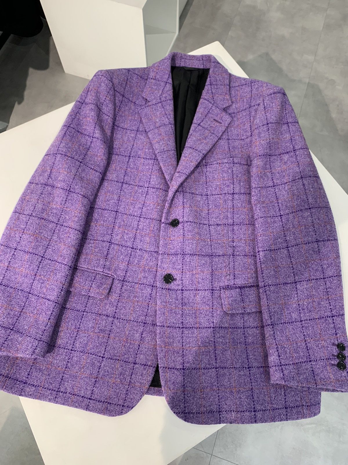 Raf Simons RAF SIMONS 17FW Easy Fit Check Blazer Purple Size 46L - 2 Thumbnail