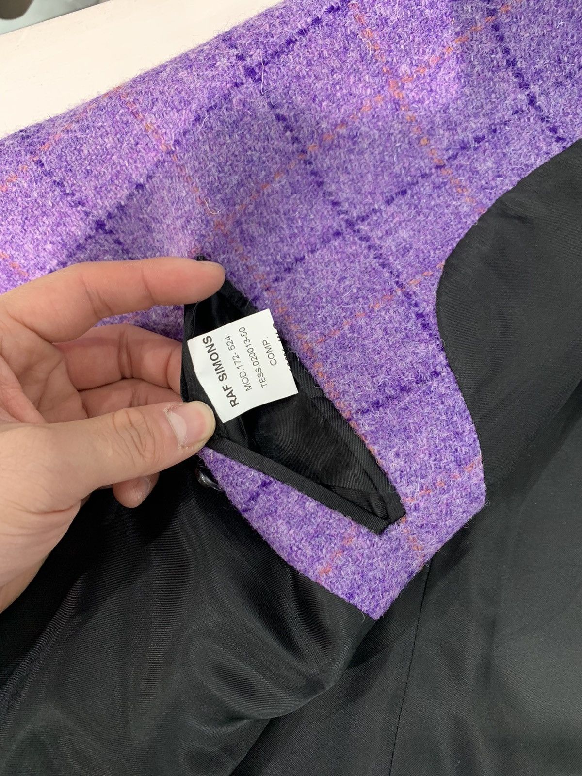 Raf Simons RAF SIMONS 17FW Easy Fit Check Blazer Purple Size 46L - 7 Thumbnail