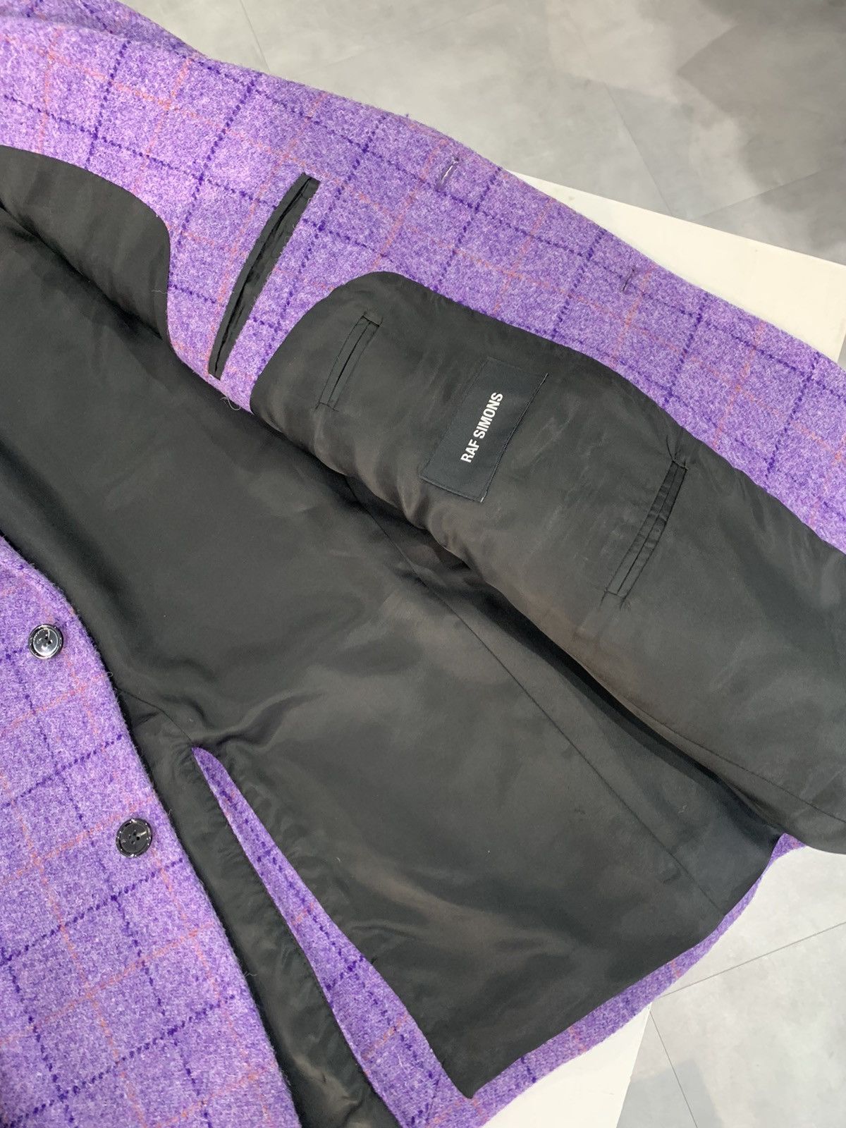 Raf Simons RAF SIMONS 17FW Easy Fit Check Blazer Purple Size 46L - 6 Thumbnail