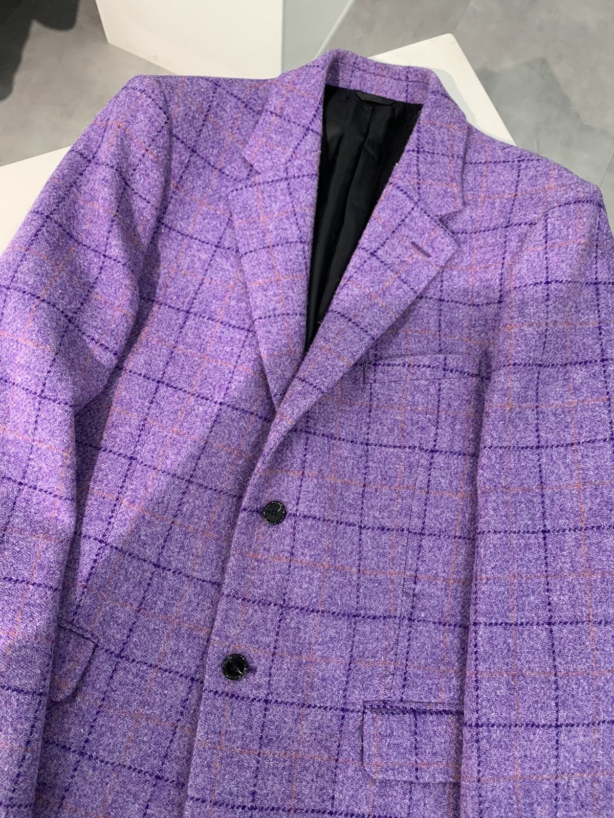Raf Simons RAF SIMONS 17FW Easy Fit Check Blazer Purple Size 46L - 3 Thumbnail