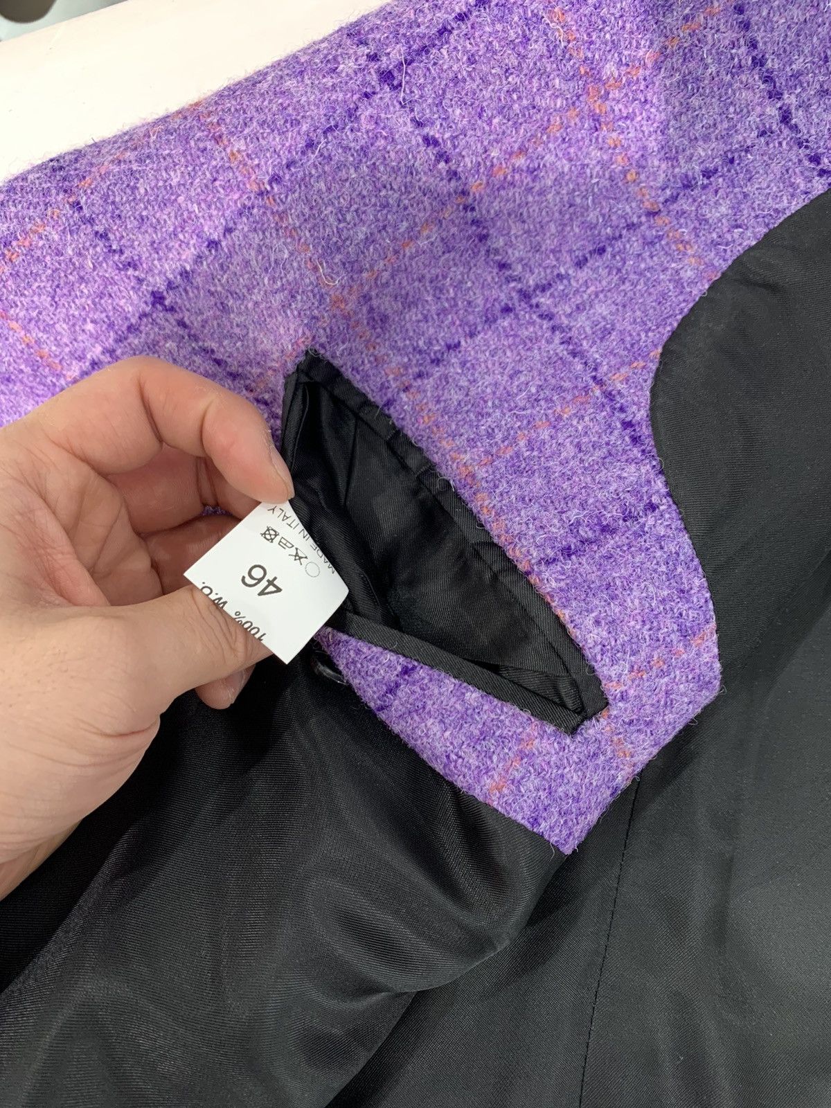 Raf Simons RAF SIMONS 17FW Easy Fit Check Blazer Purple Size 46L - 8 Thumbnail