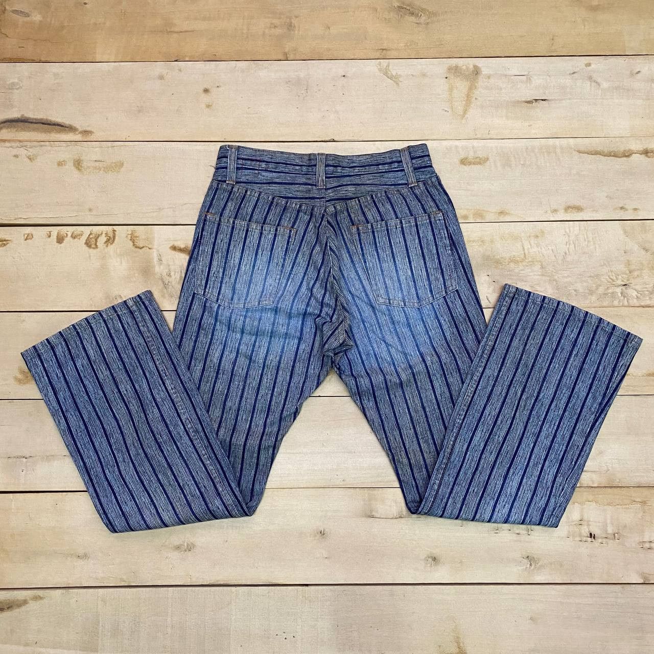 Blue Blue Japan × Japanese Brand X425 JAPAN BLUE WAY VTG STRIPED FLARED DENIM Size US 31 - 1 Thumbnail
