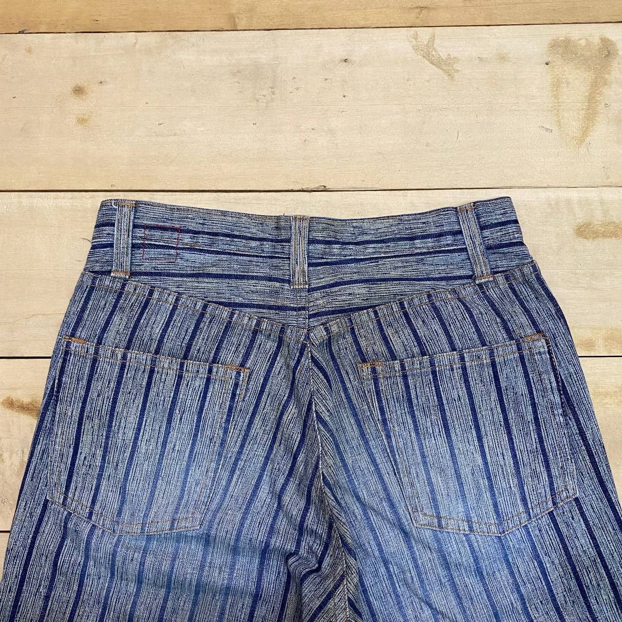 Blue Blue Japan × Japanese Brand X425 JAPAN BLUE WAY VTG STRIPED FLARED DENIM Size US 31 - 2 Thumbnail