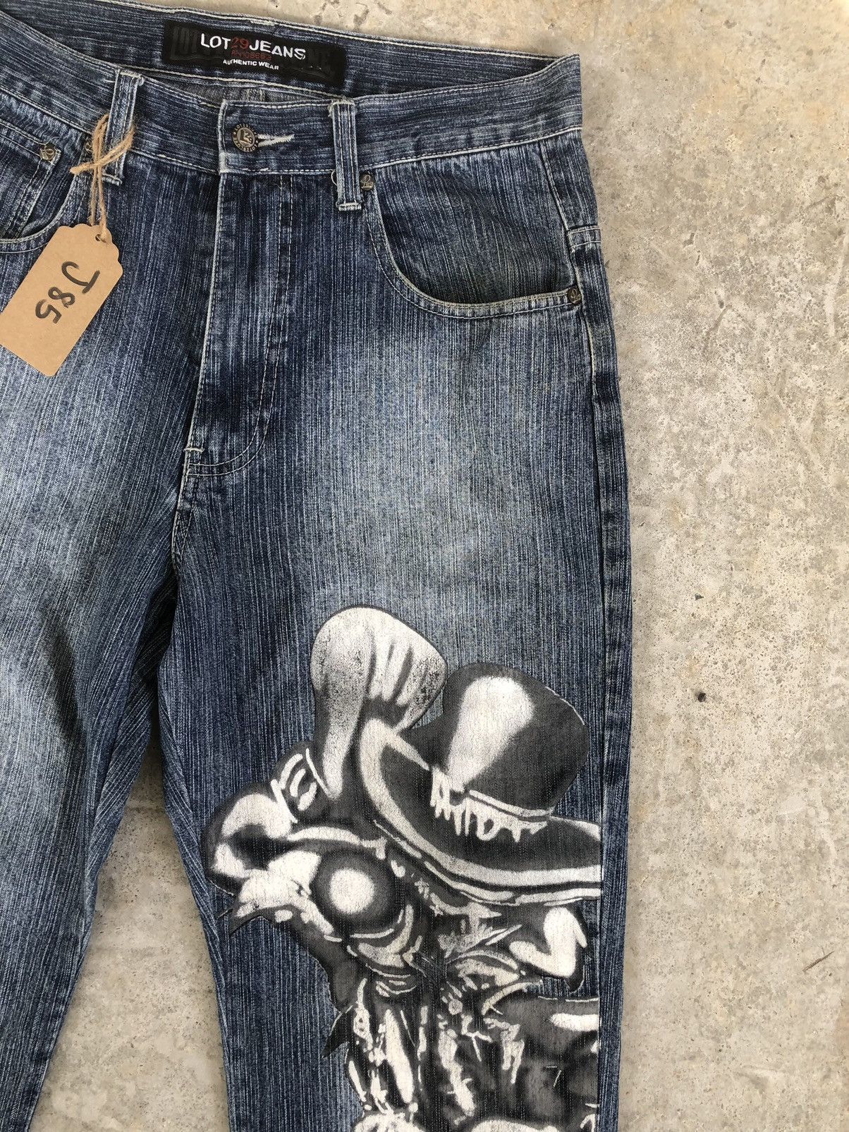 Japanese Brand Japanese Lot 29 Art Denim Paintes Jeans Baggy Jeans Size US 31 - 5 Thumbnail