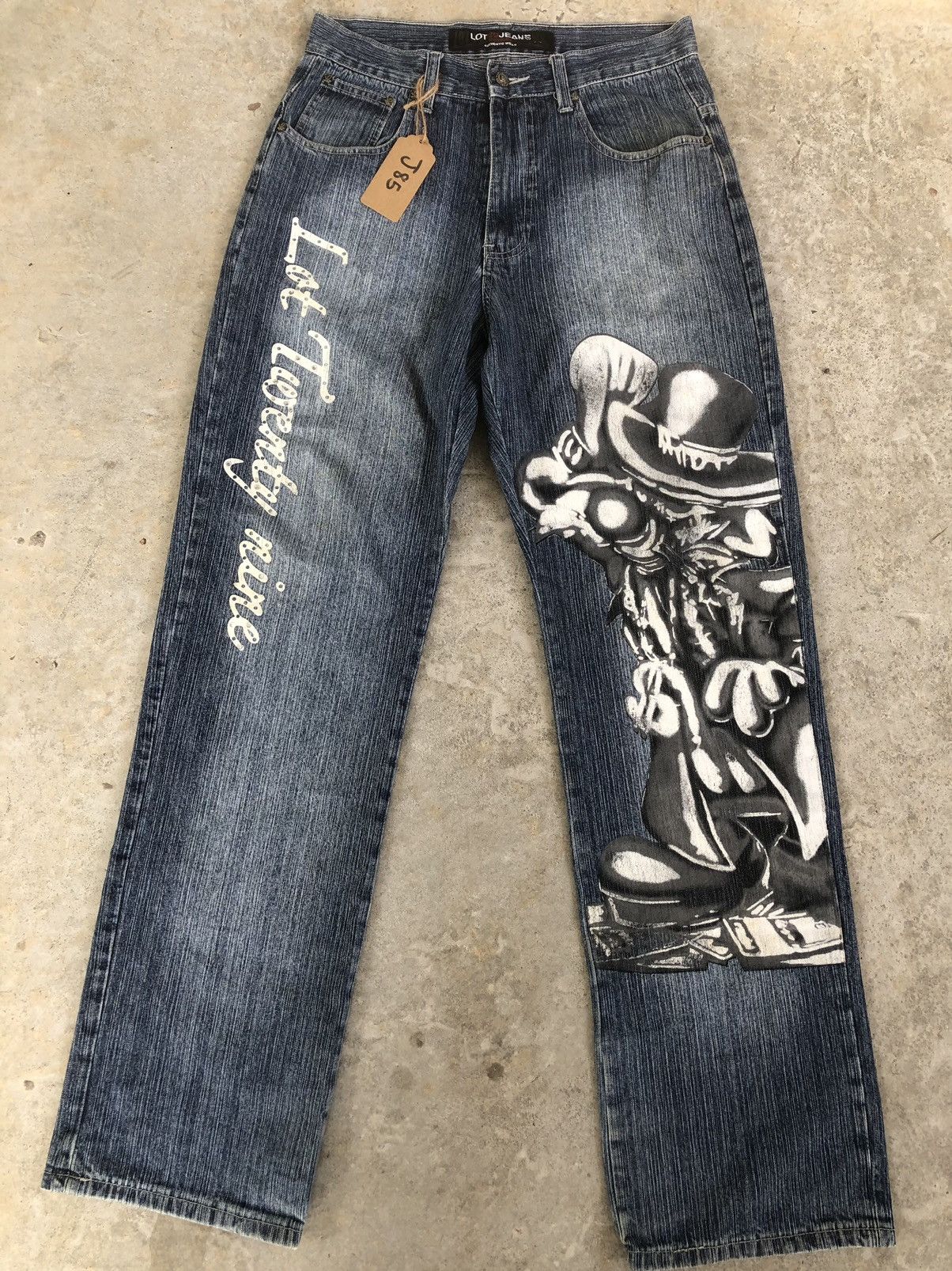 Japanese Brand Japanese Lot 29 Art Denim Paintes Jeans Baggy Jeans Size US 31 - 1 Thumbnail
