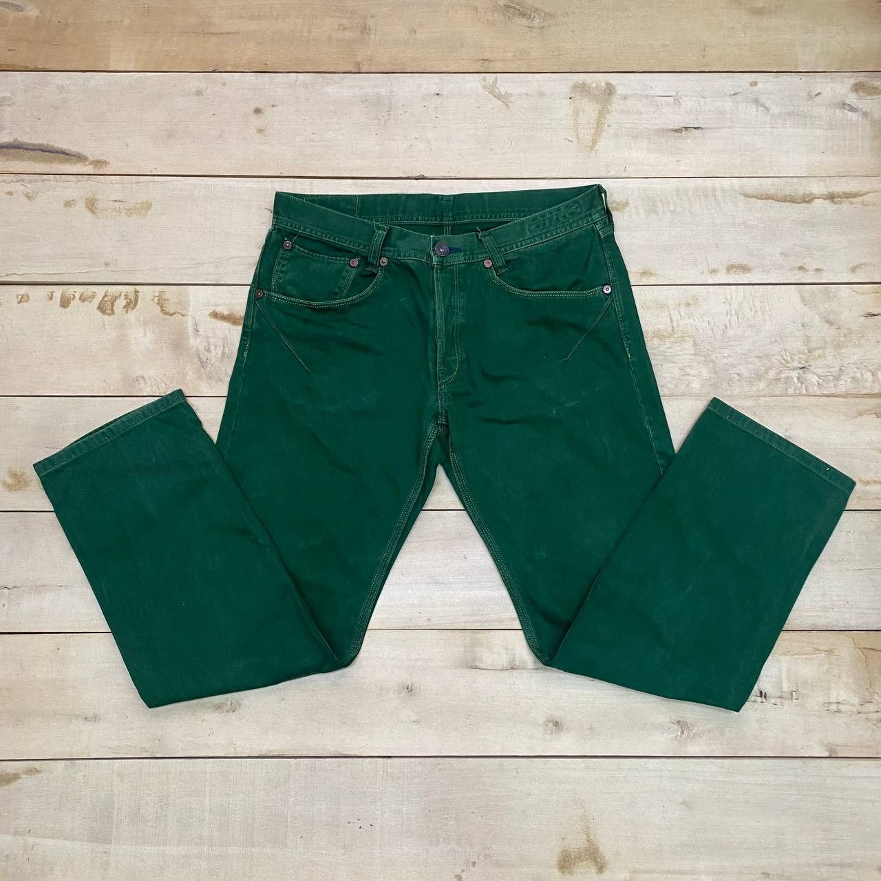 Japanese Brand × Spellbound X429 JAPAN SPELLBOUND GREEN DENIM Size US 35 - 3 Thumbnail